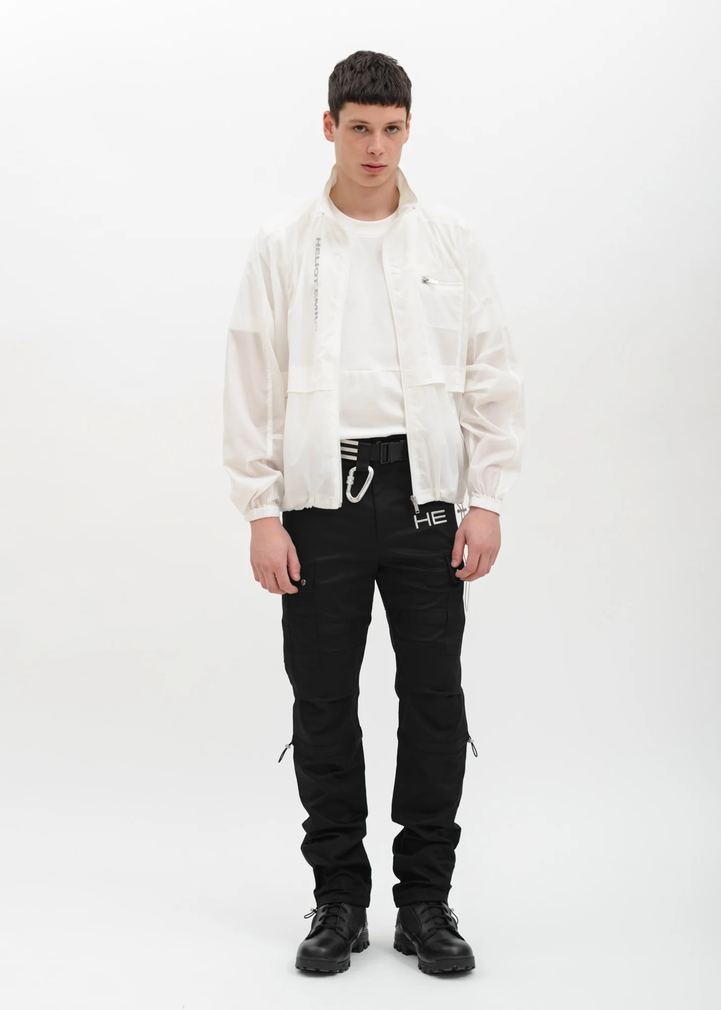 White T-Shirt w/ Zipper Opening - Image 5