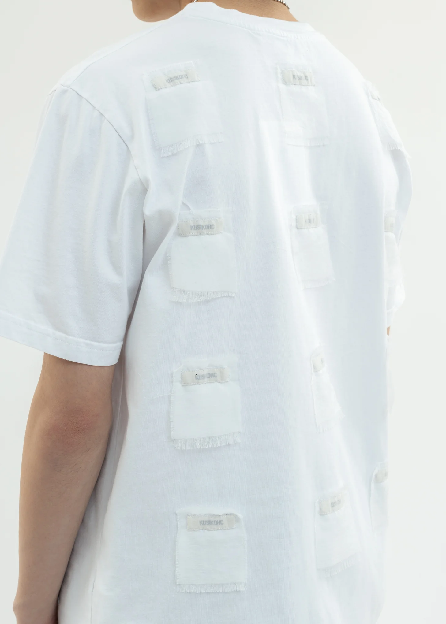 White T-Shirt With Multi Labels - Image 2