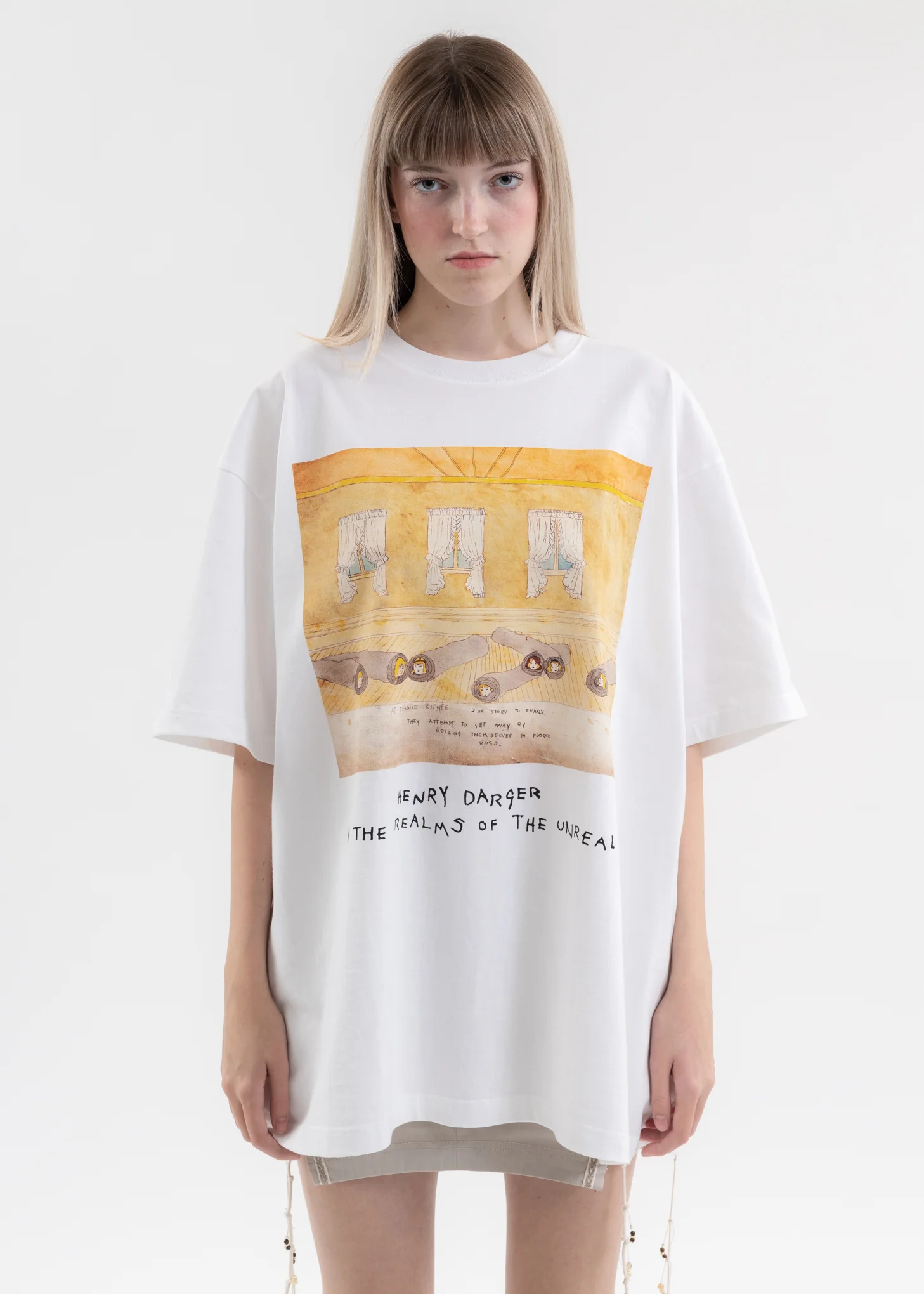 White T-Shirts - Girls Rolled Up In Carpets KIDILL × Henry Darger Collaboration
