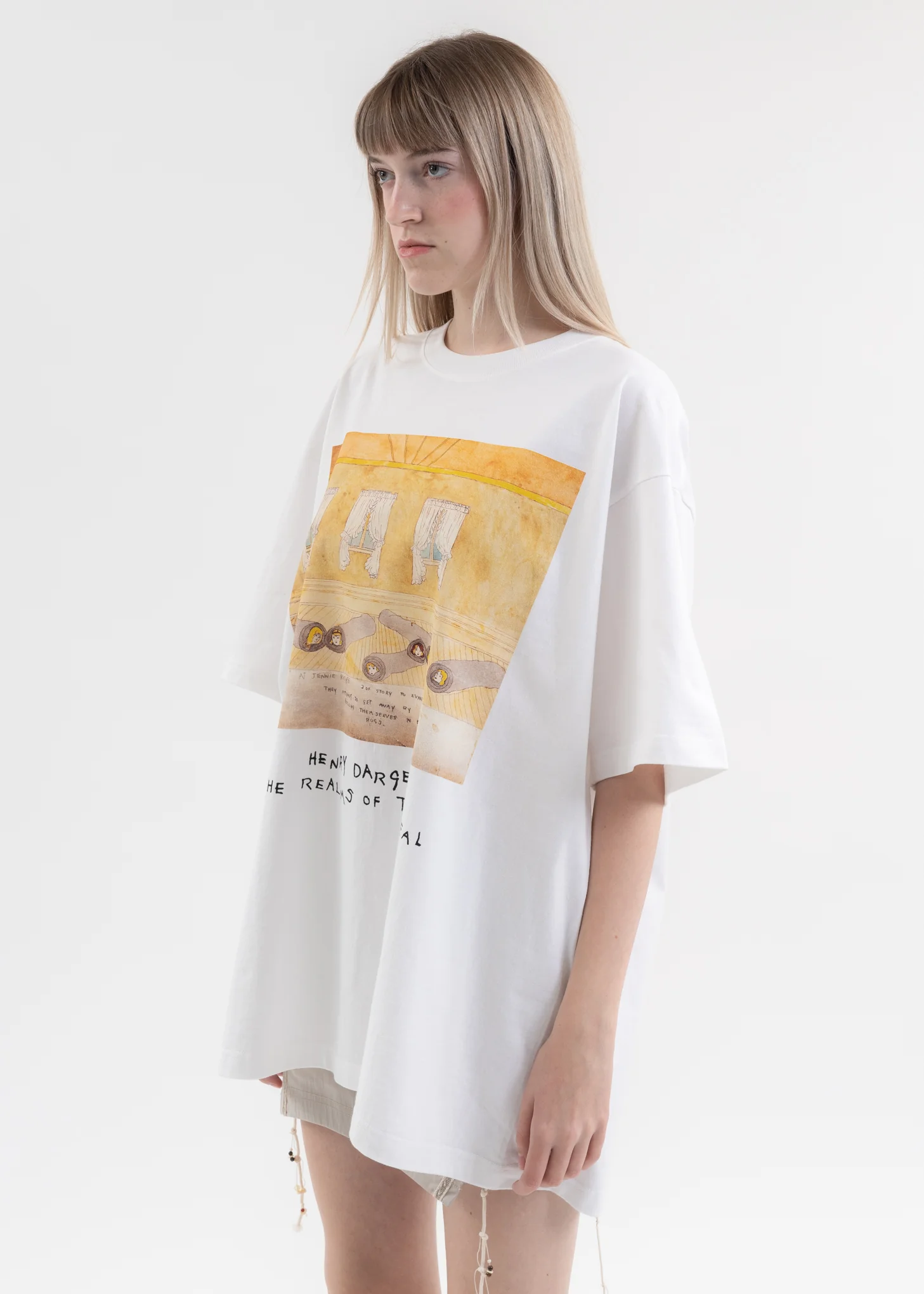 White T-Shirts - Girls Rolled Up In Carpets KIDILL × Henry Darger Collaboration - Image 3