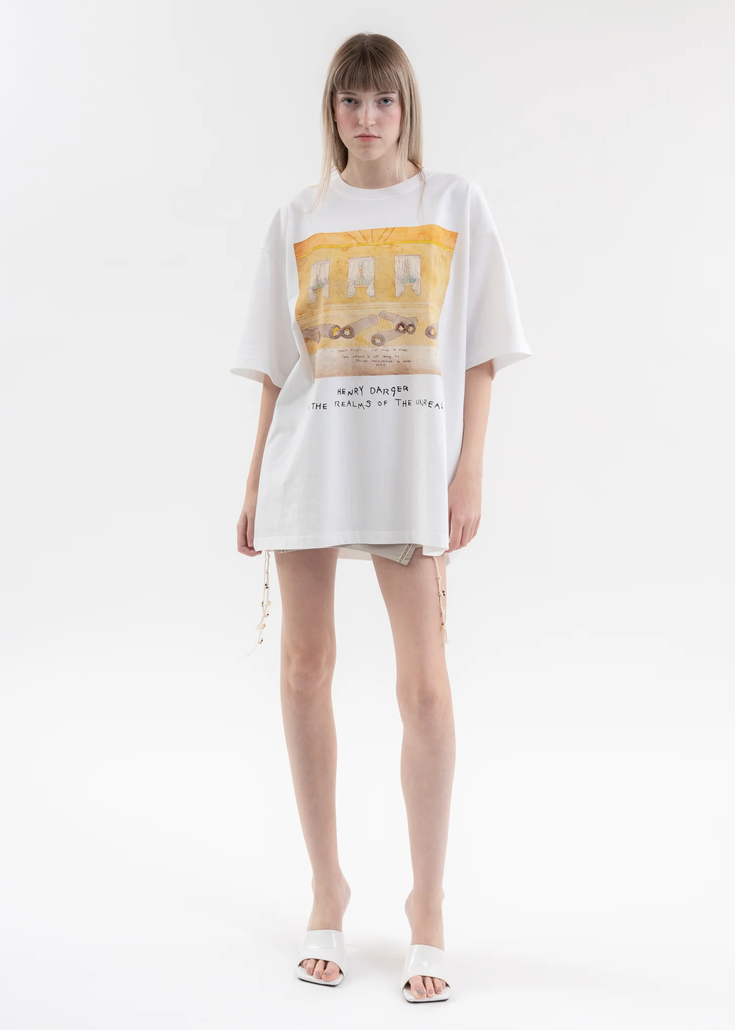 White T-Shirts - Girls Rolled Up In Carpets KIDILL × Henry Darger Collaboration - Image 5