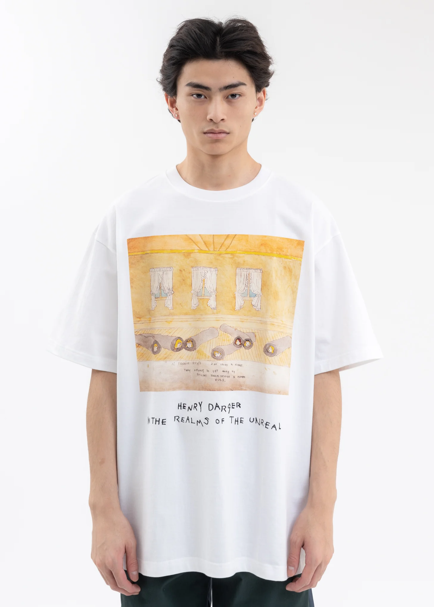 White T-Shirts - Girls Rolled Up In Carpets KIDILL × Henry Darger Collaboration