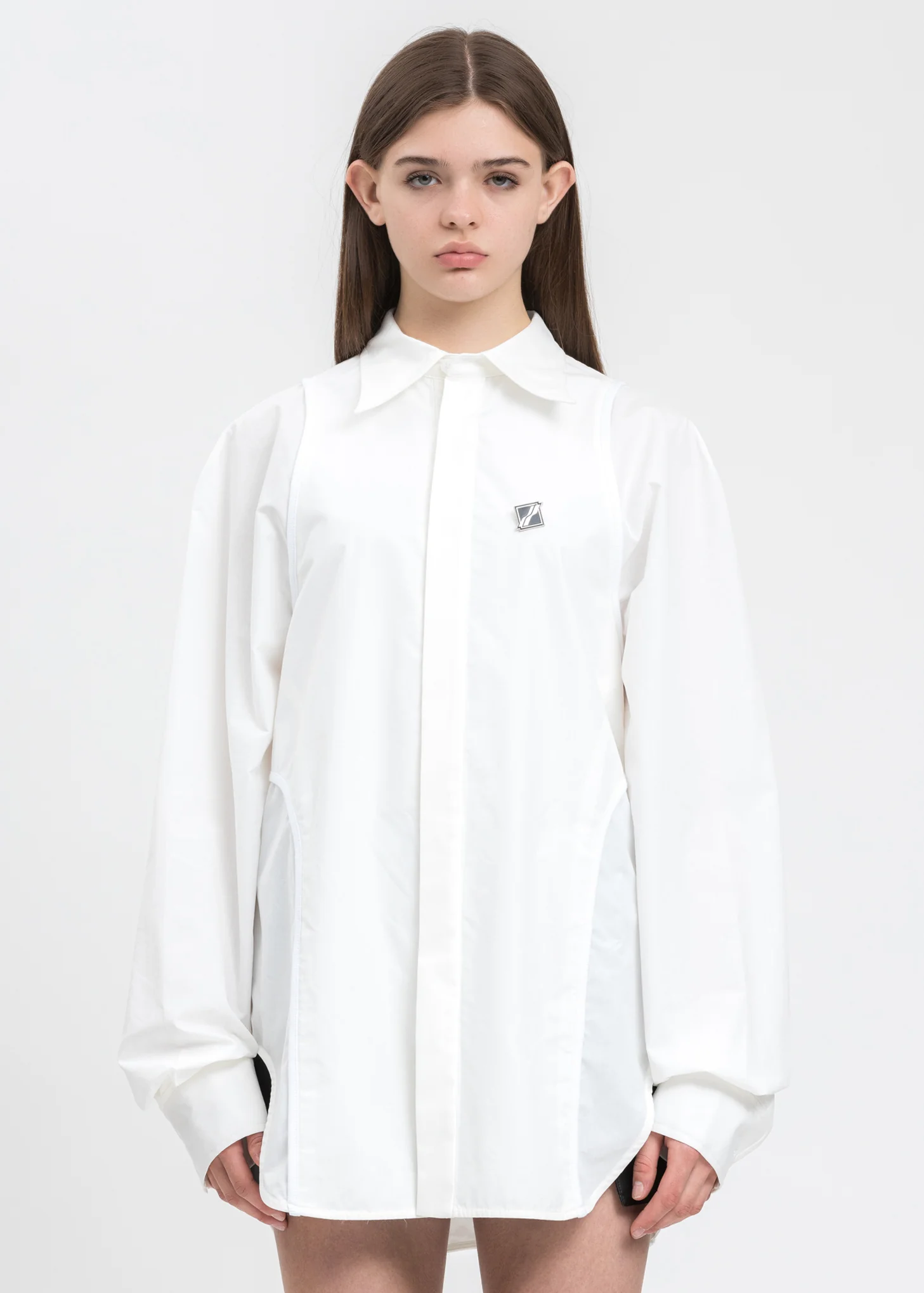 White Tank Top Detail Shirt