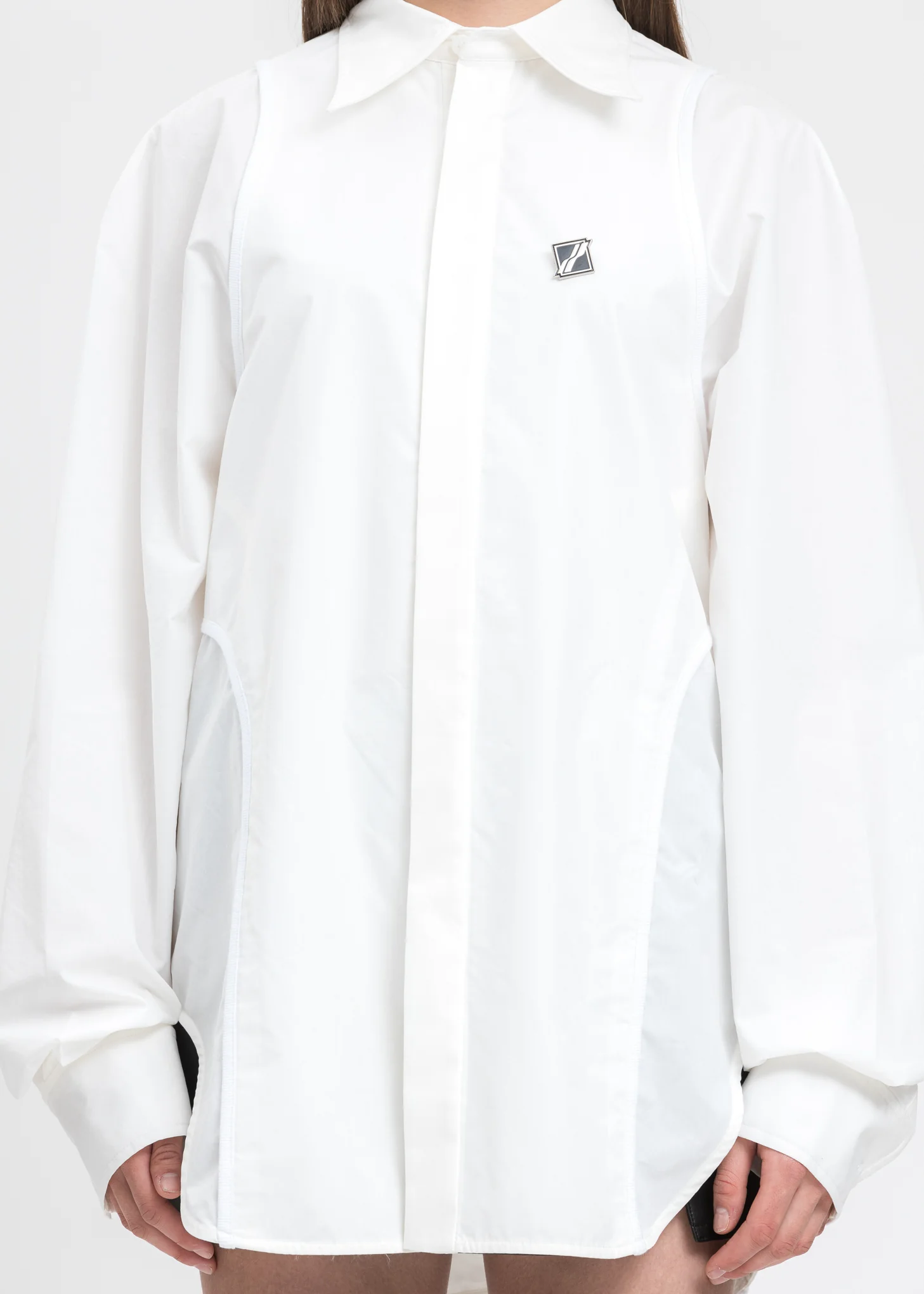 White Tank Top Detail Shirt - Image 3