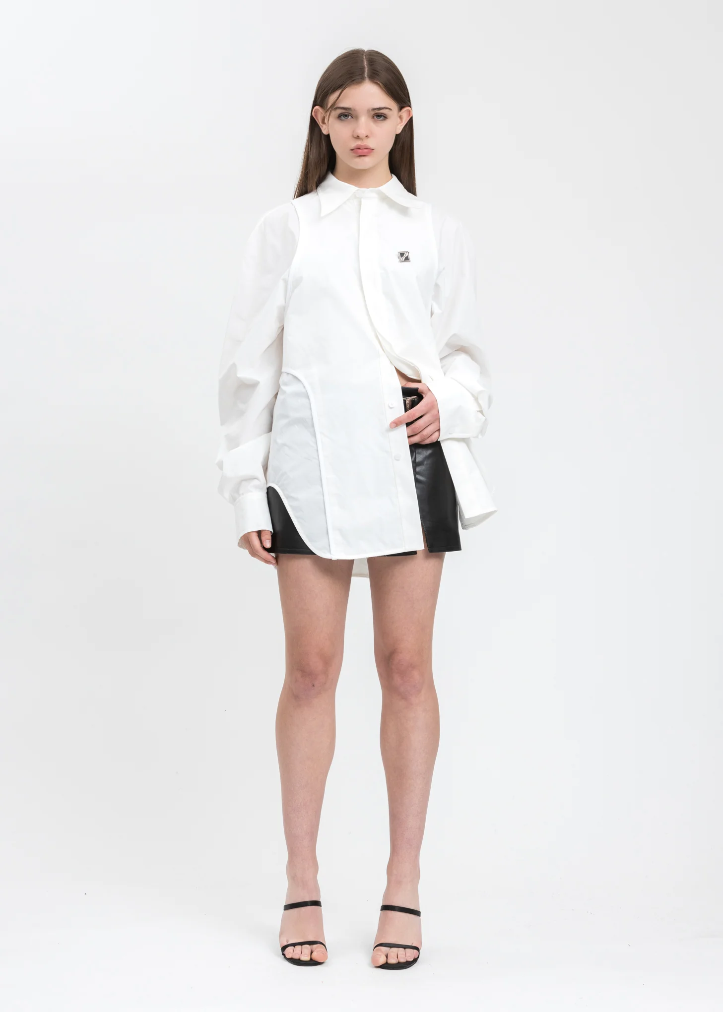 White Tank Top Detail Shirt - Image 5