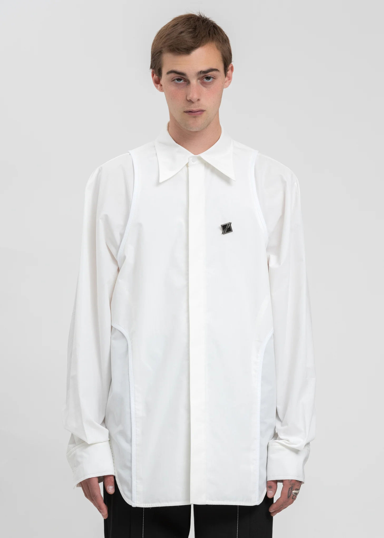 White Tank Top Detail Shirt