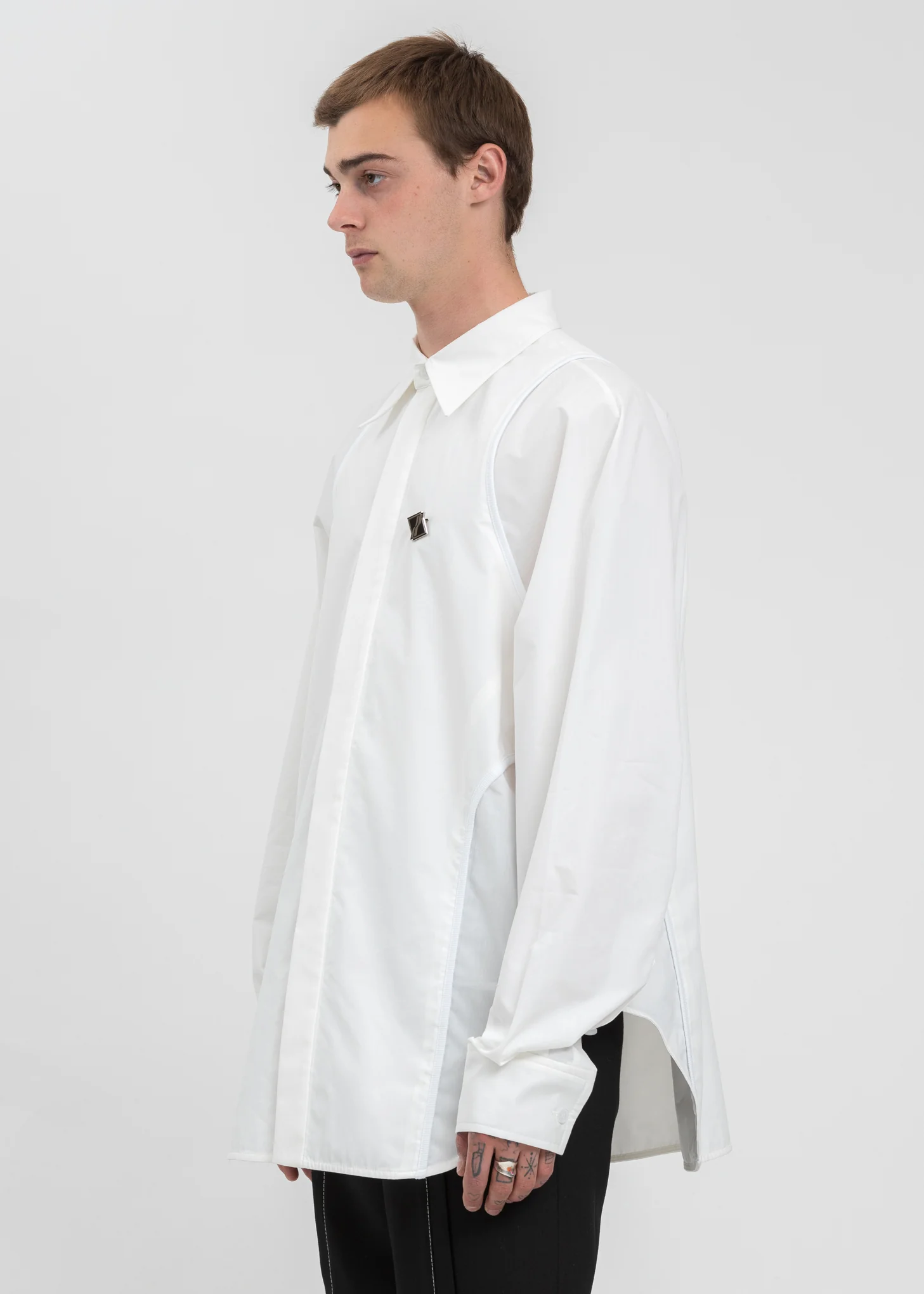 White Tank Top Detail Shirt - Image 3