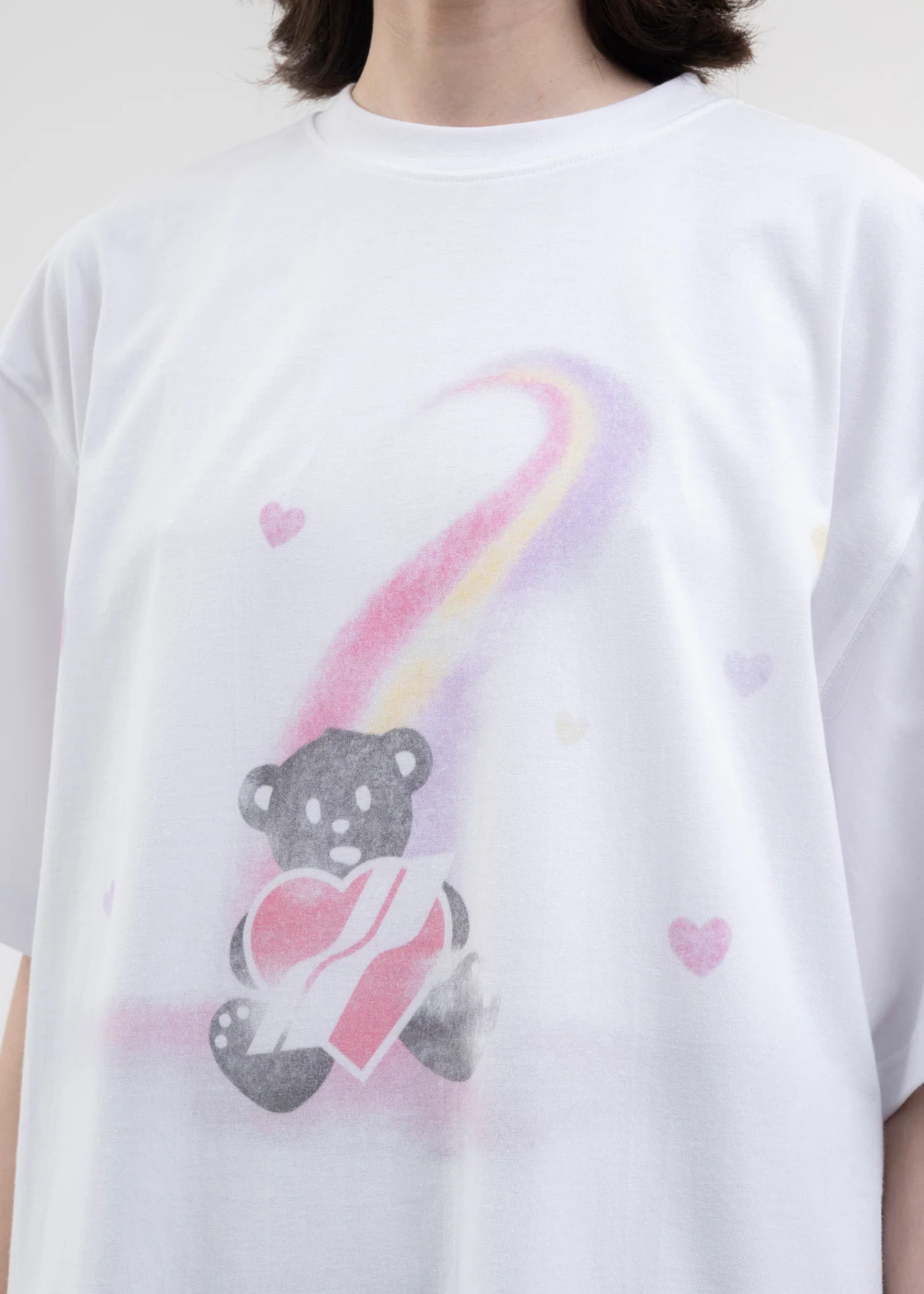 WHITE TEDDY BEAR PRINT T-SHIRT - Image 2