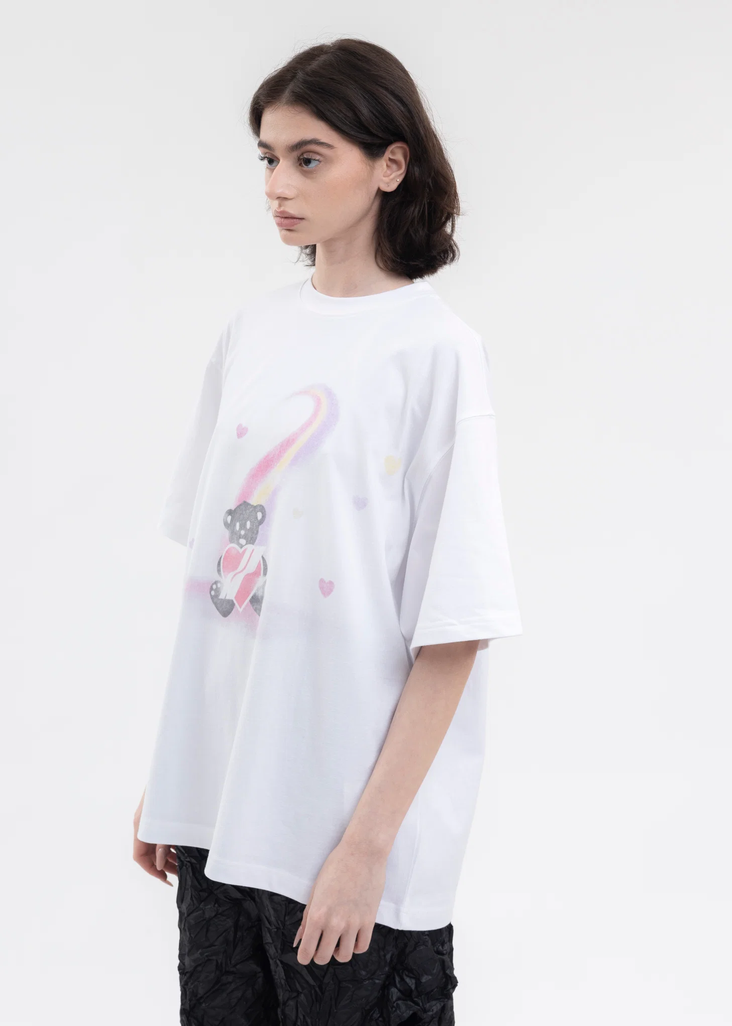 WHITE TEDDY BEAR PRINT T-SHIRT - Image 3