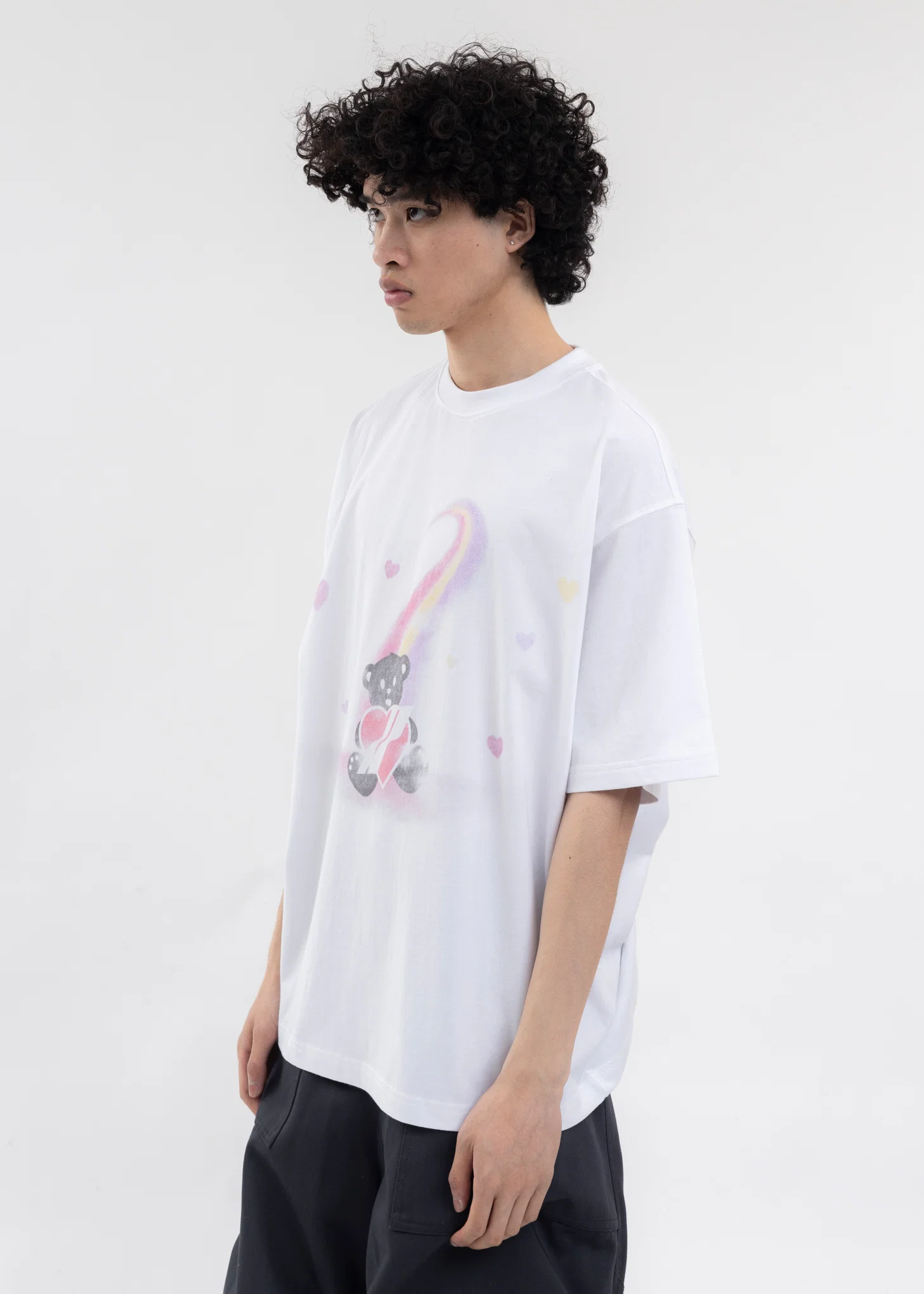 WHITE TEDDY BEAR PRINT T-SHIRT - Image 3