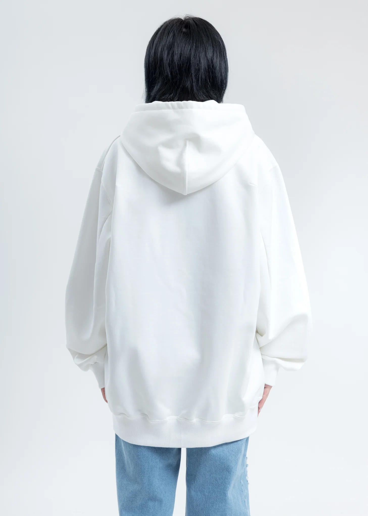 White Thank You Fringe Embroidery Hoodie - Image 4