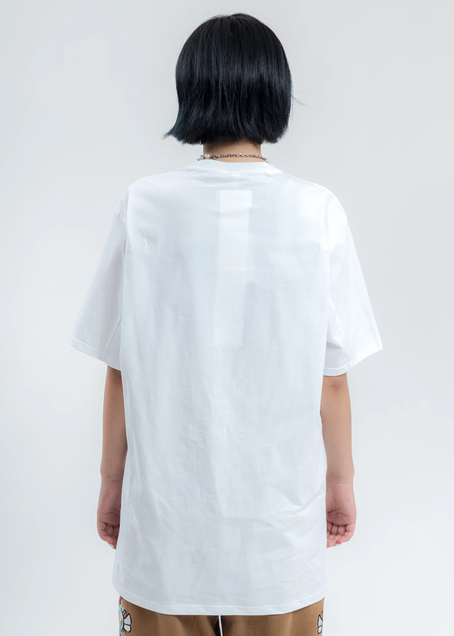 White Thank You Fringe Embroidery T-Shirt - Image 5