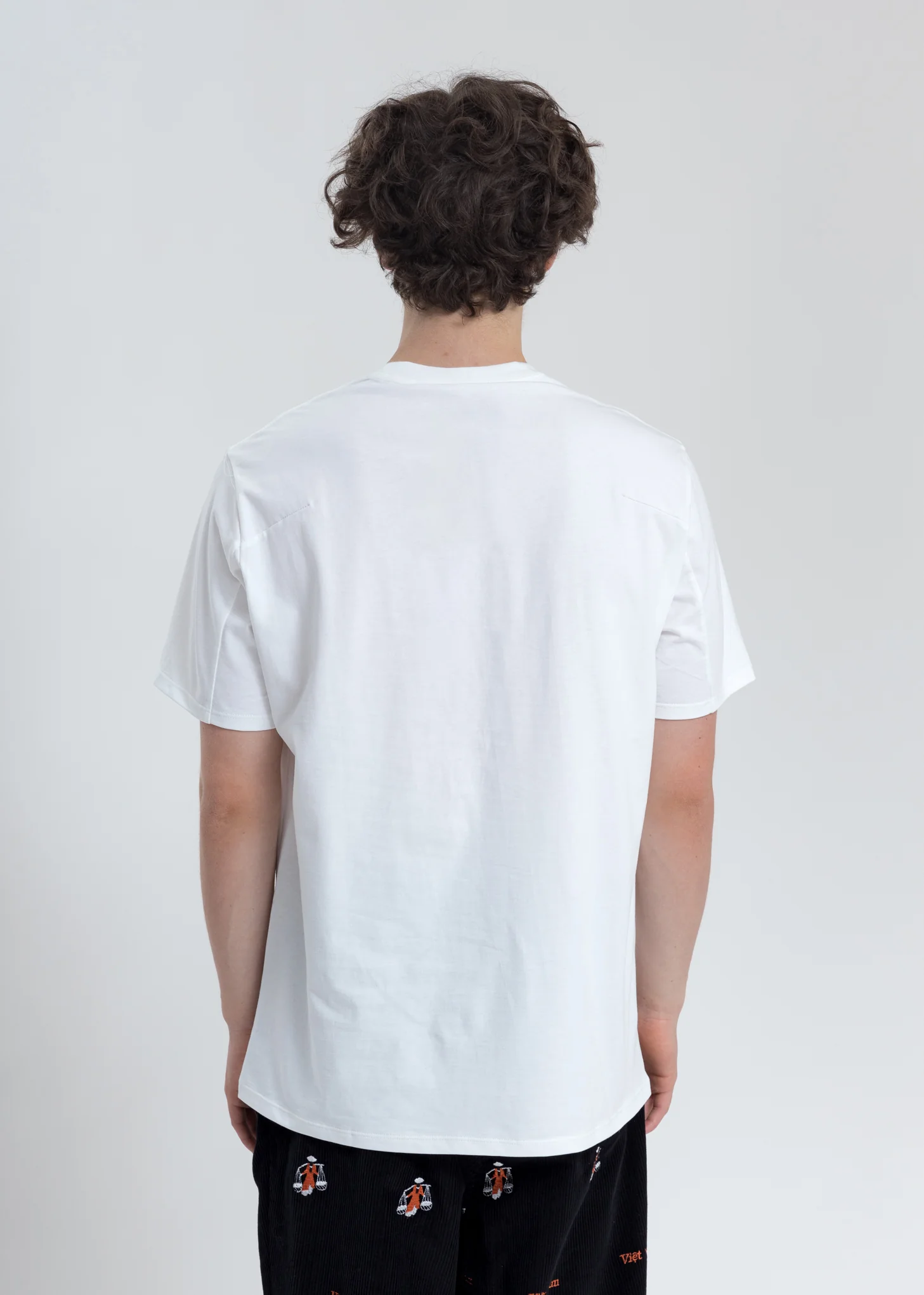 White Thank You Fringe Embroidery T-Shirt - Image 4
