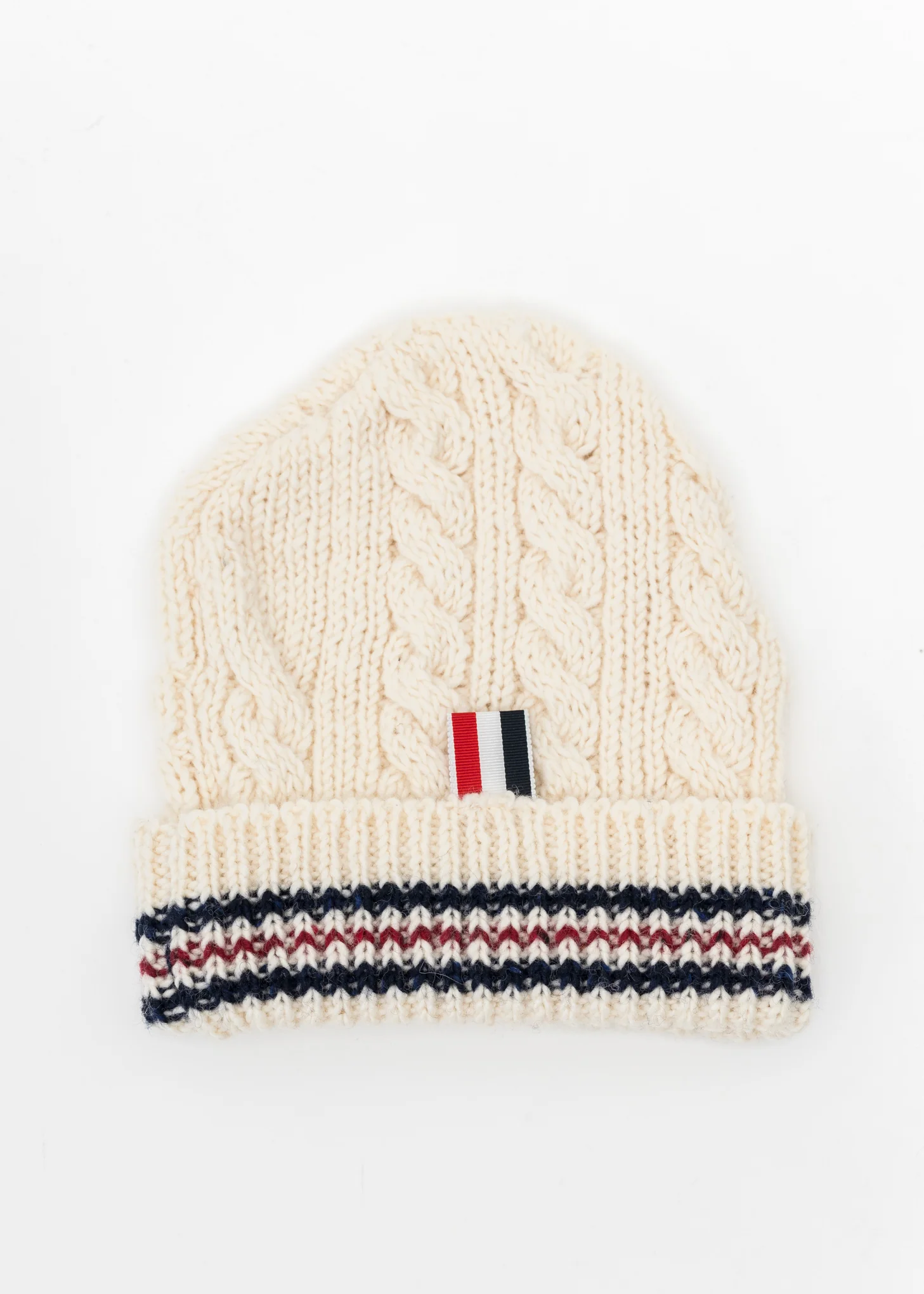 White Thom Browne Beanie