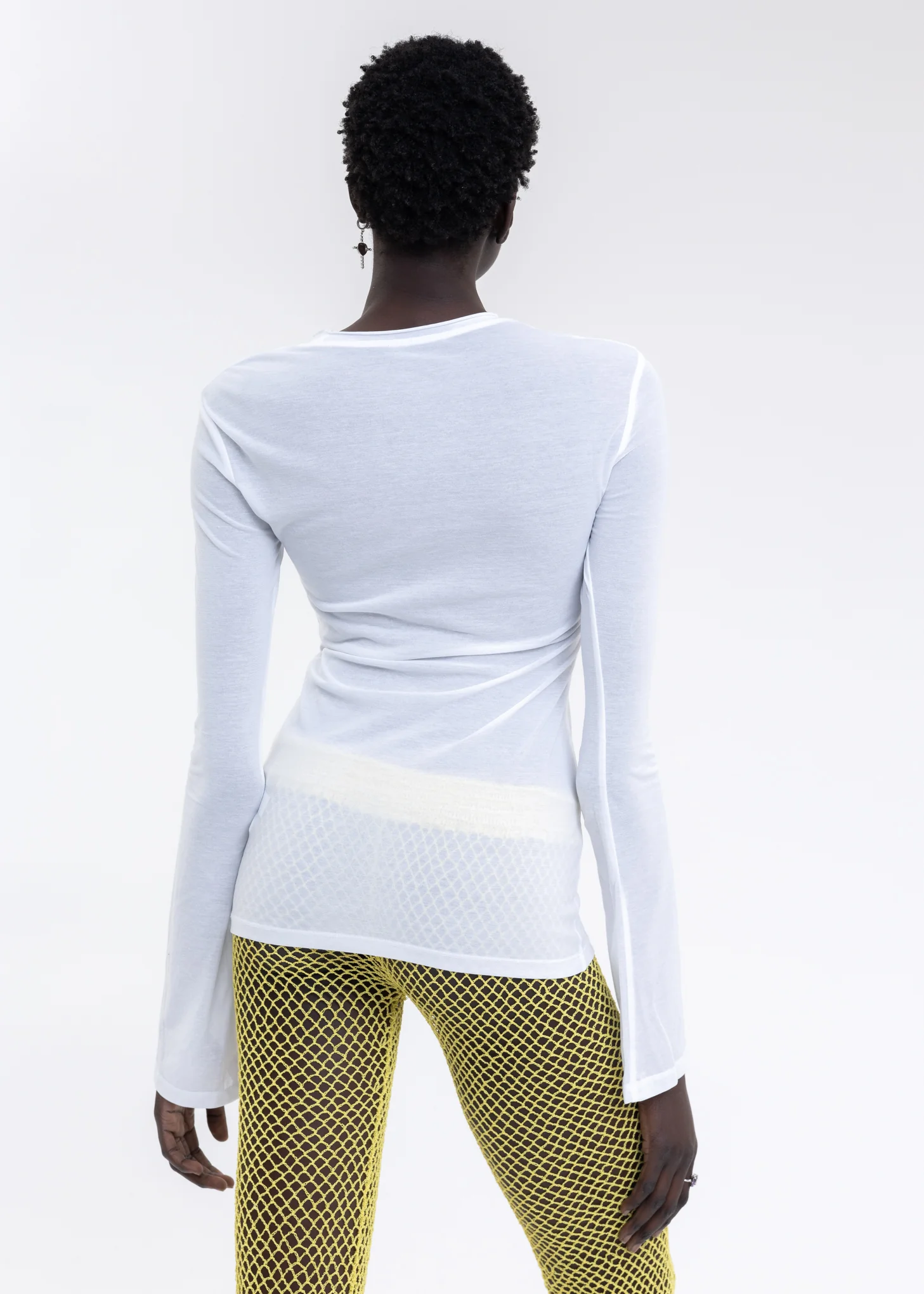 White Totem Printed Long Sleeve Top - Image 4