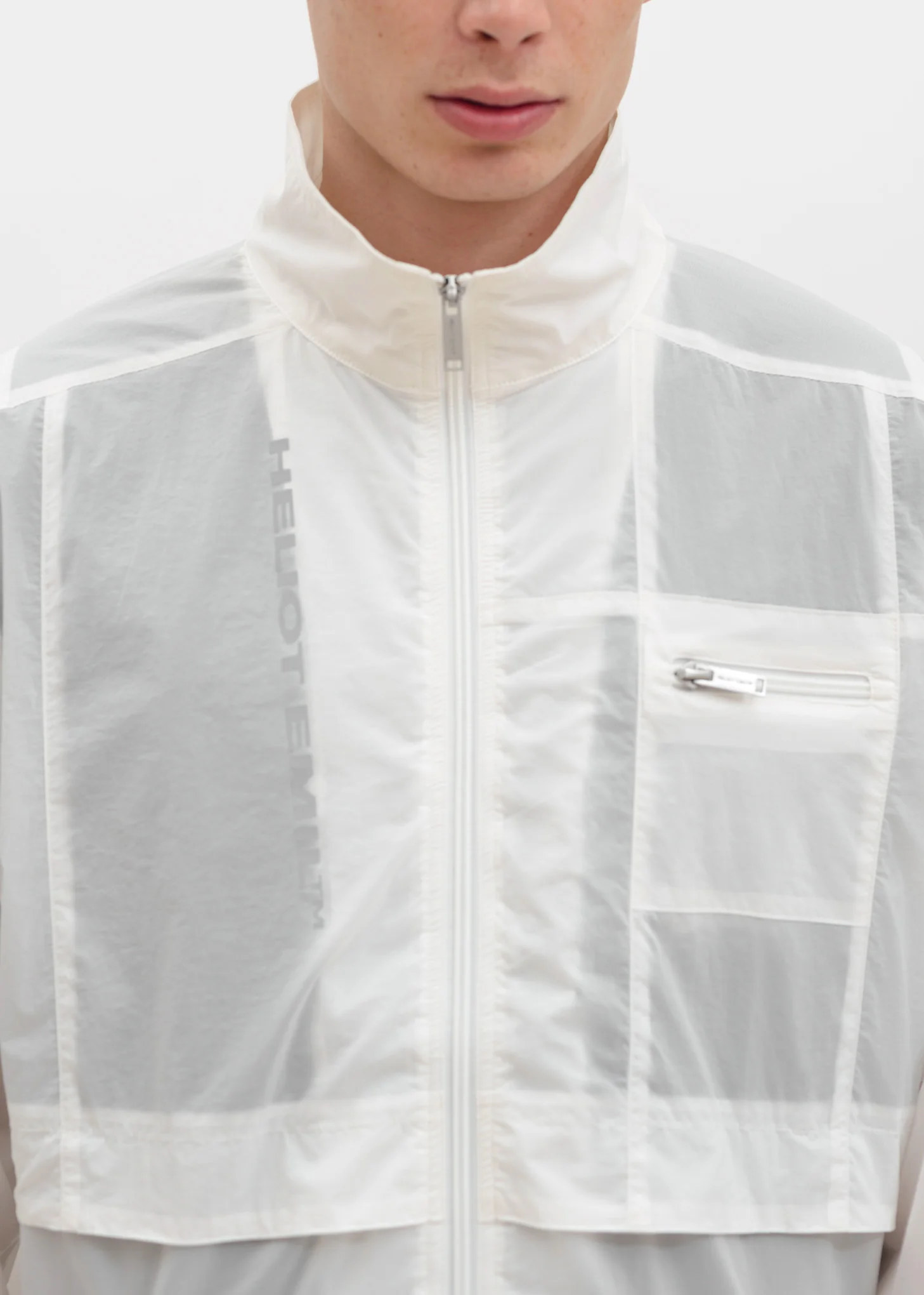 White & Transparent Lightweight Jacket - Image 3