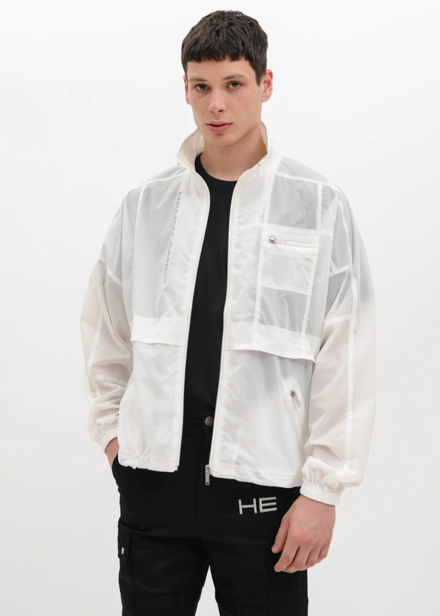 White & Transparent Lightweight Jacket - Image 7