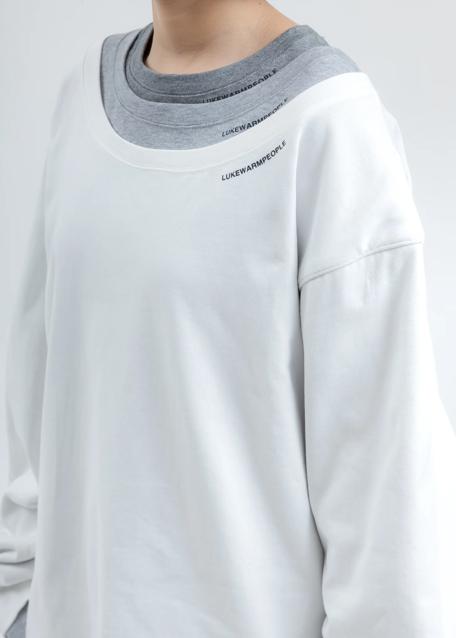 White Triple Layer Crewneck - Image 2