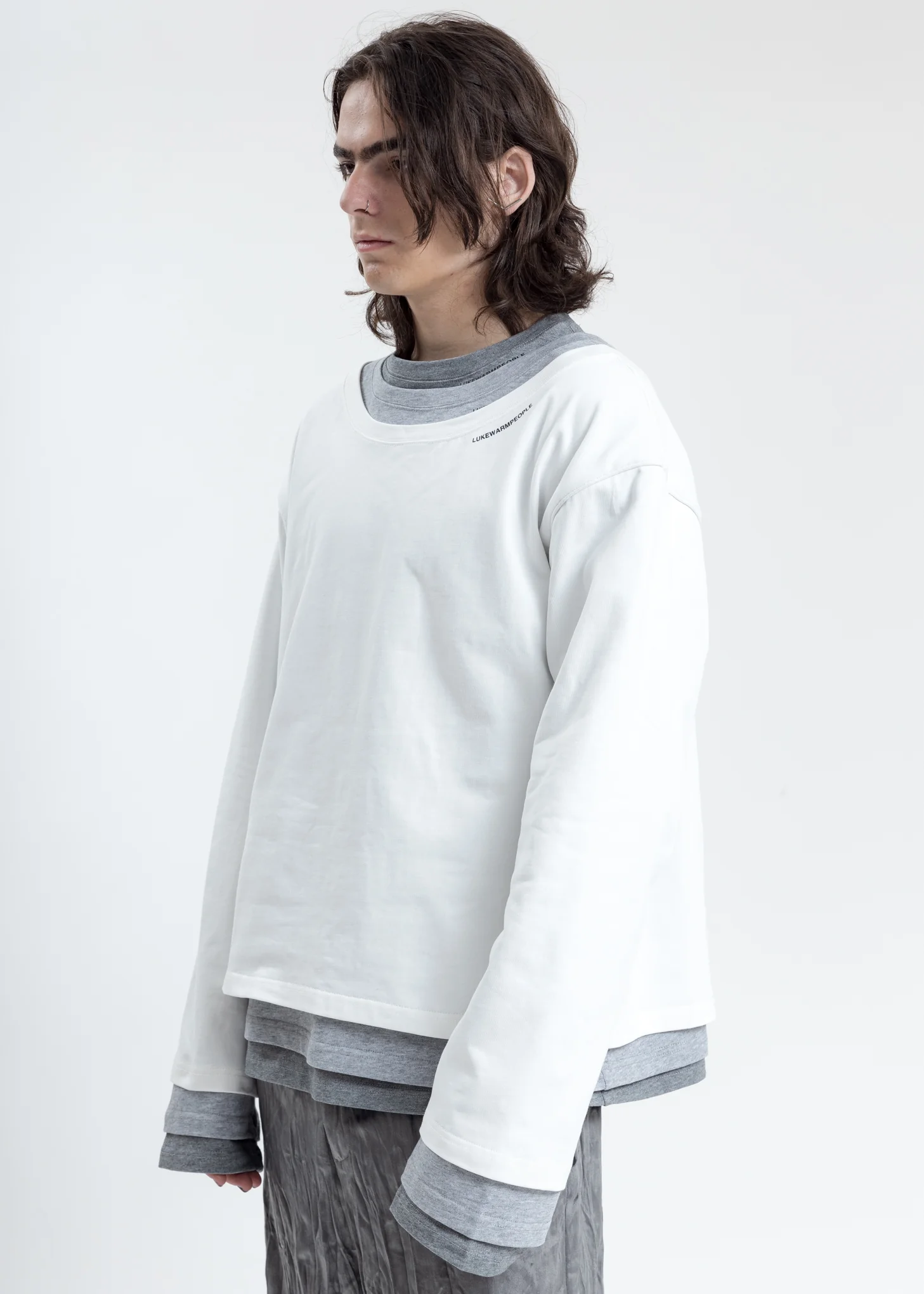 White Triple Layer Crewneck - Image 2