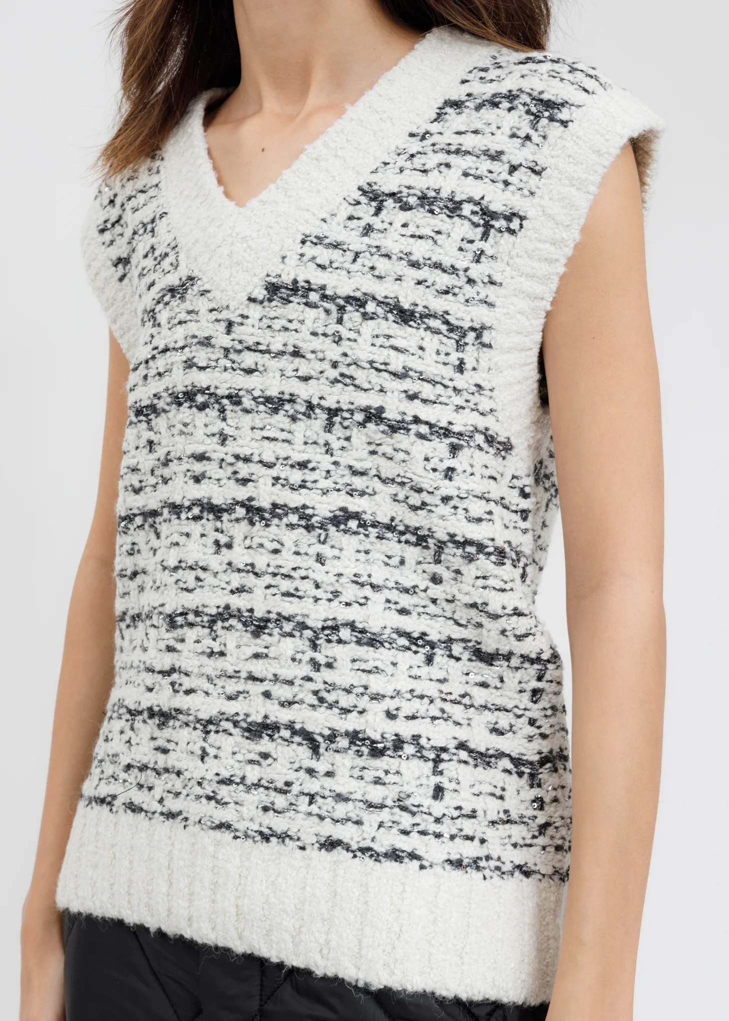 White Tweet Knit Vest - Image 2