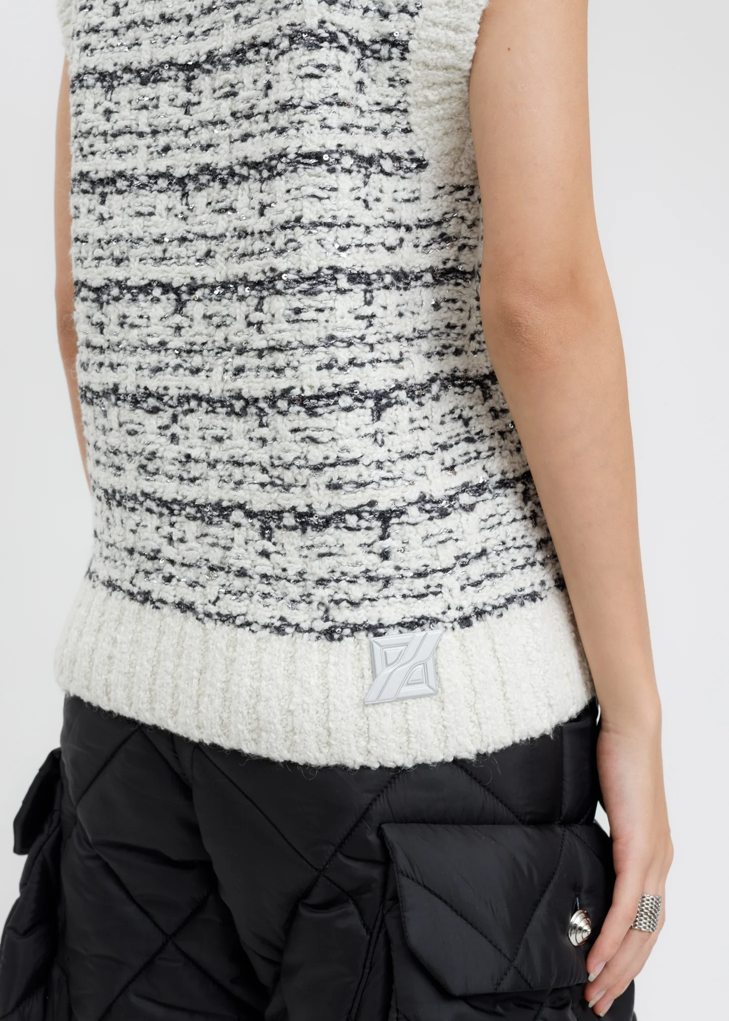 White Tweet Knit Vest - Image 5