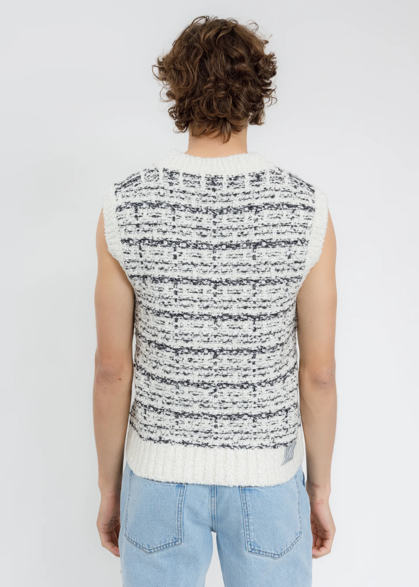 White Tweet Knit Vest - Image 2