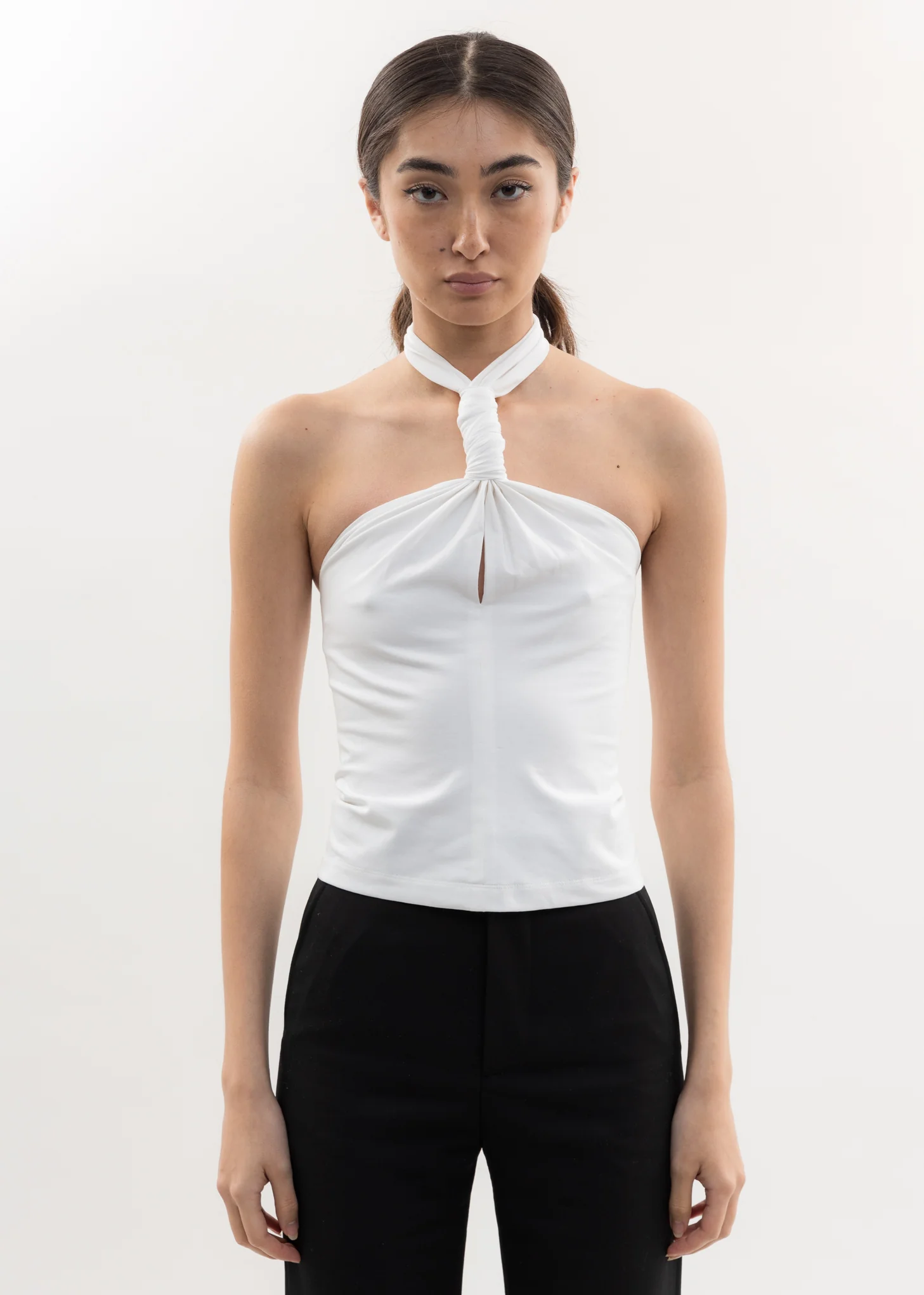 White Twist Halter Top
