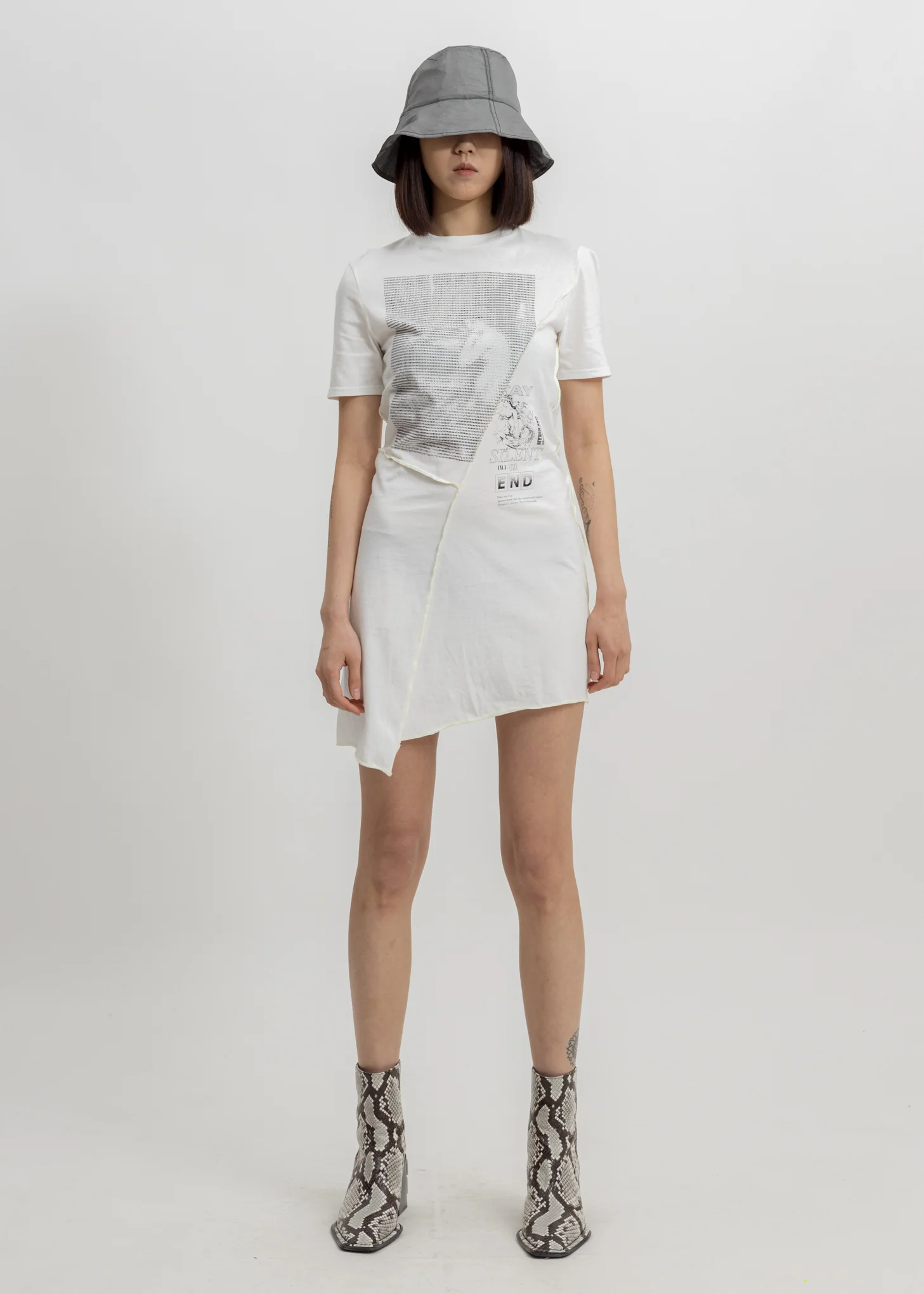 White Twisted Jersey Dress - Image 2