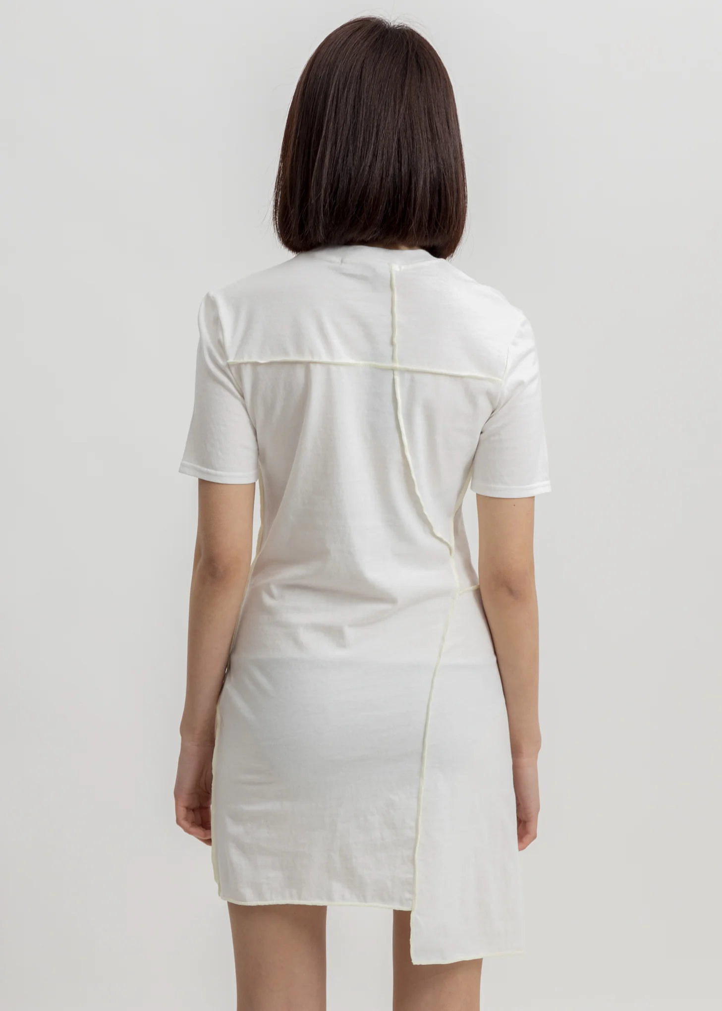 White Twisted Jersey Dress - Image 5