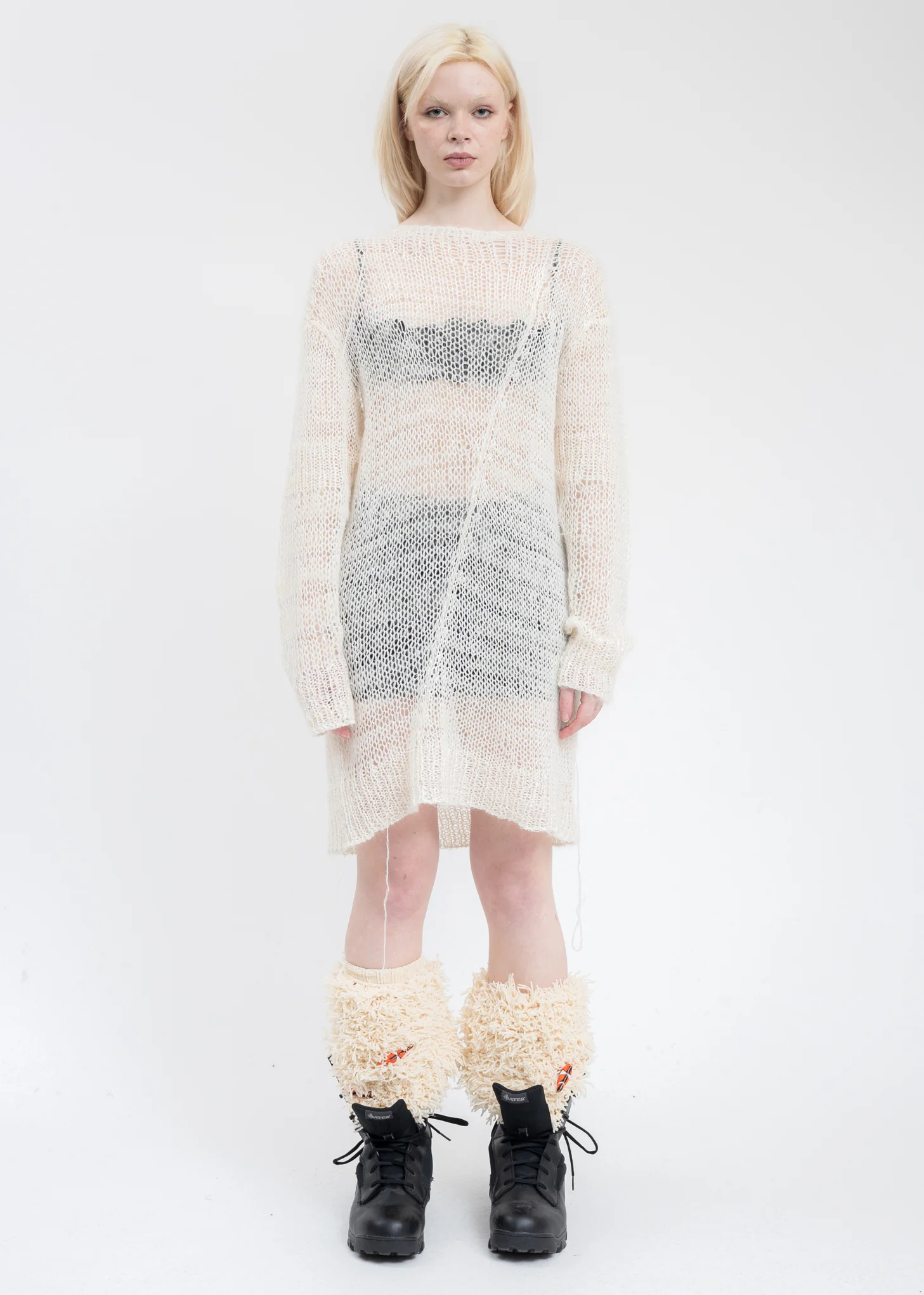 White UPCYCLE WINDER YARN Pullover