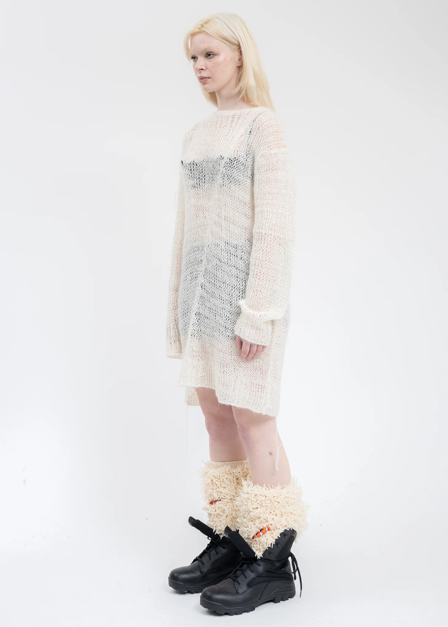 White UPCYCLE WINDER YARN Pullover - Image 2