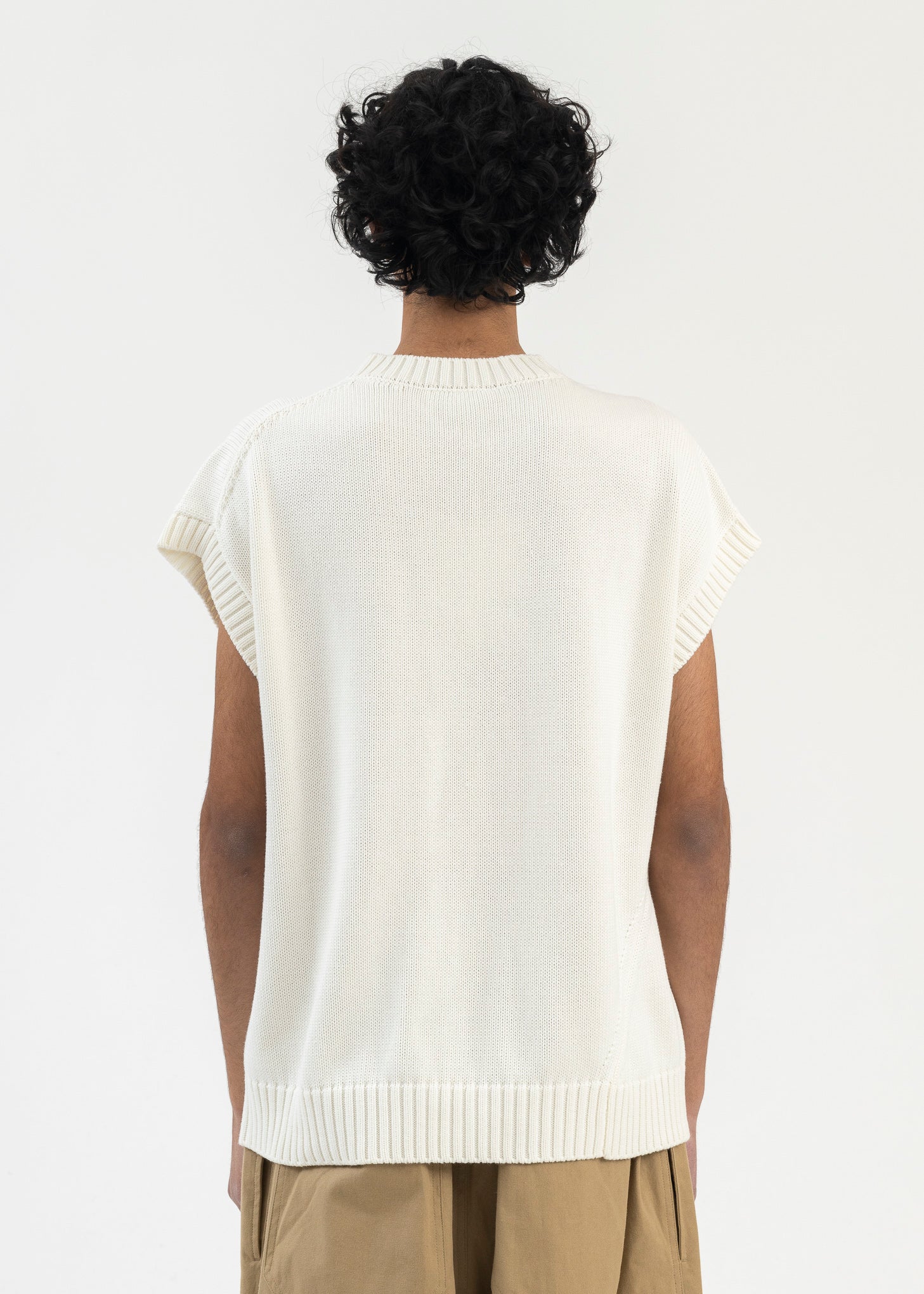 White  V-Neck Vest - Image 2