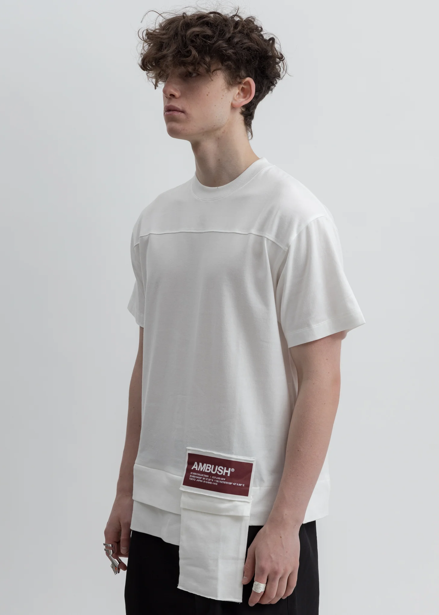 White Waist Pocket T-Shirt - Image 5