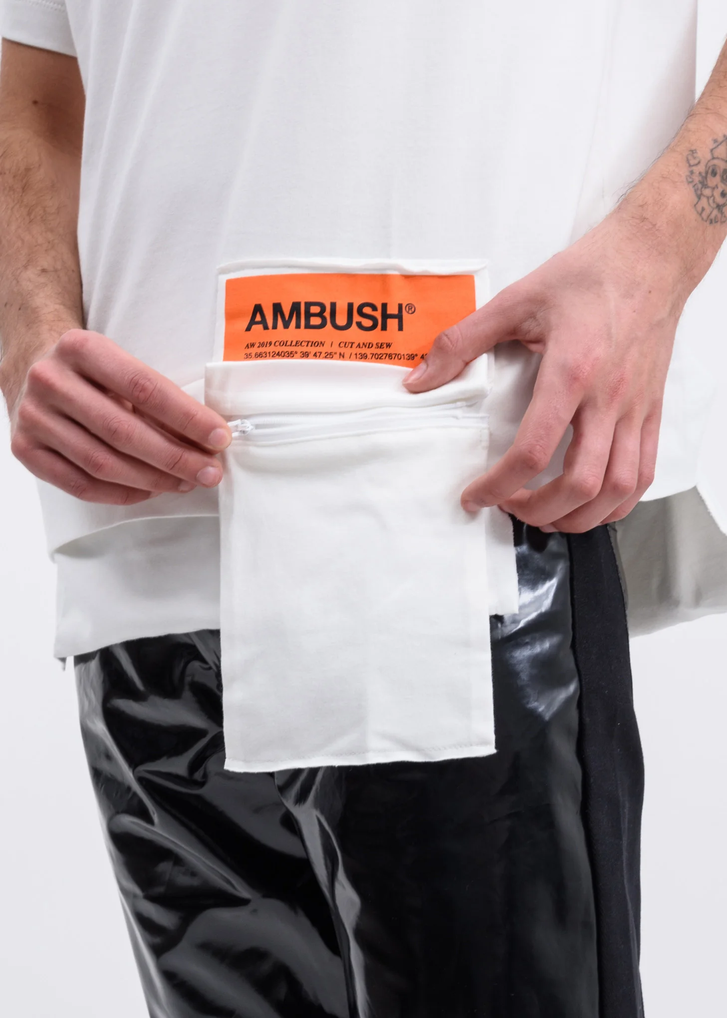 White Waist Pocket T-Shirt - Image 2