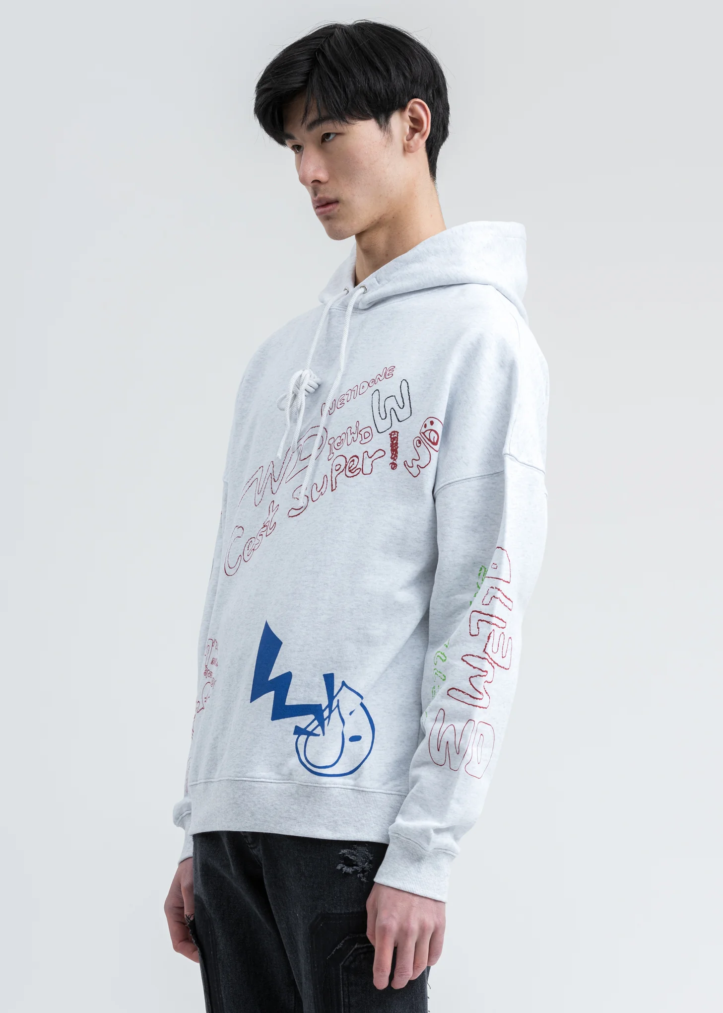 White WD Graffiti Version 1 Hoodie - Image 3