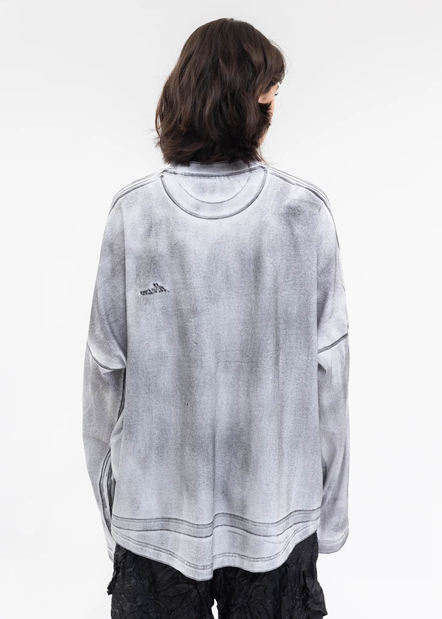 WHITE WD LOGO WASHED LONG-SLEEVED T-SHIRT - Image 2