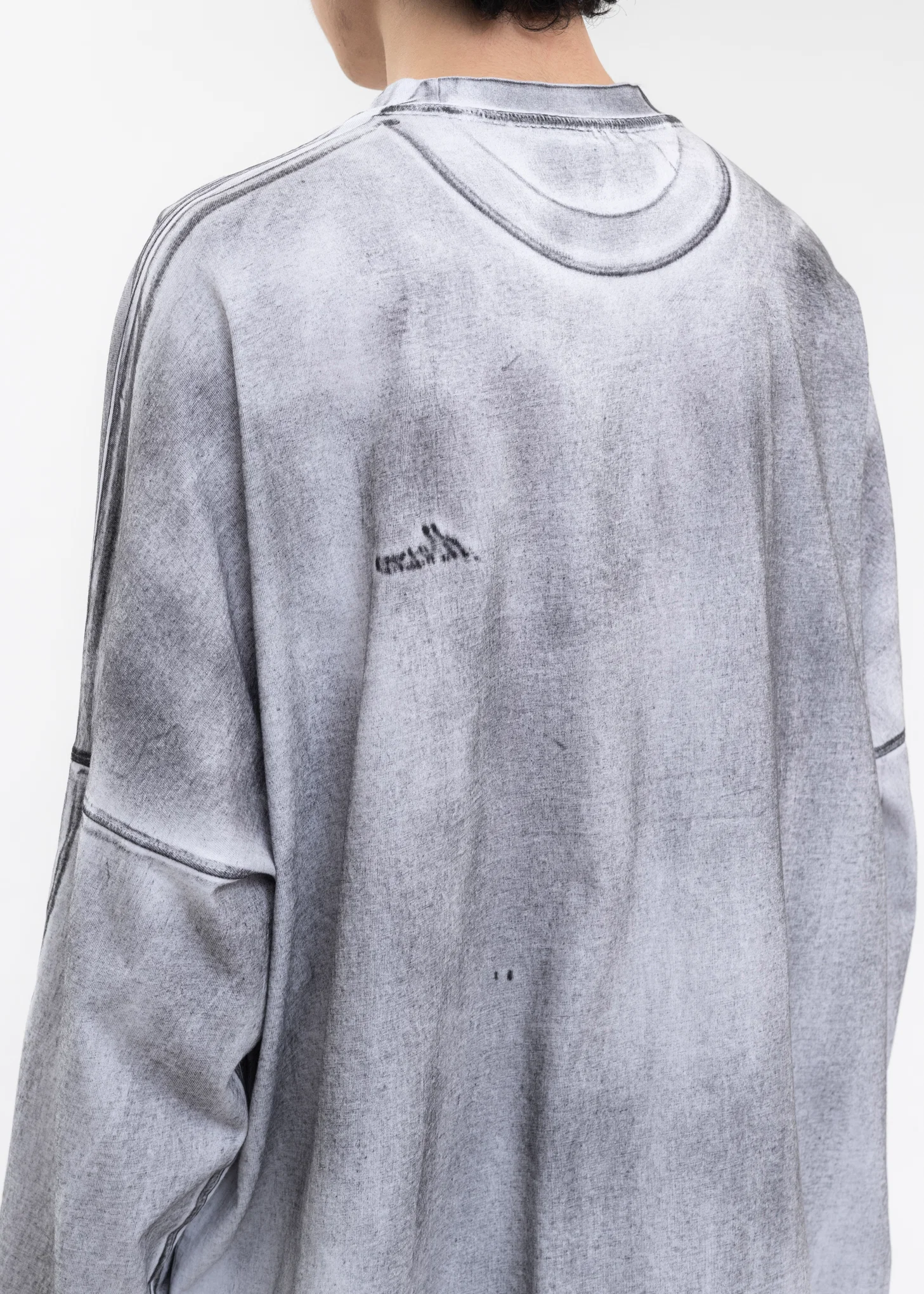WHITE WD LOGO WASHED LONG-SLEEVED T-SHIRT - Image 4