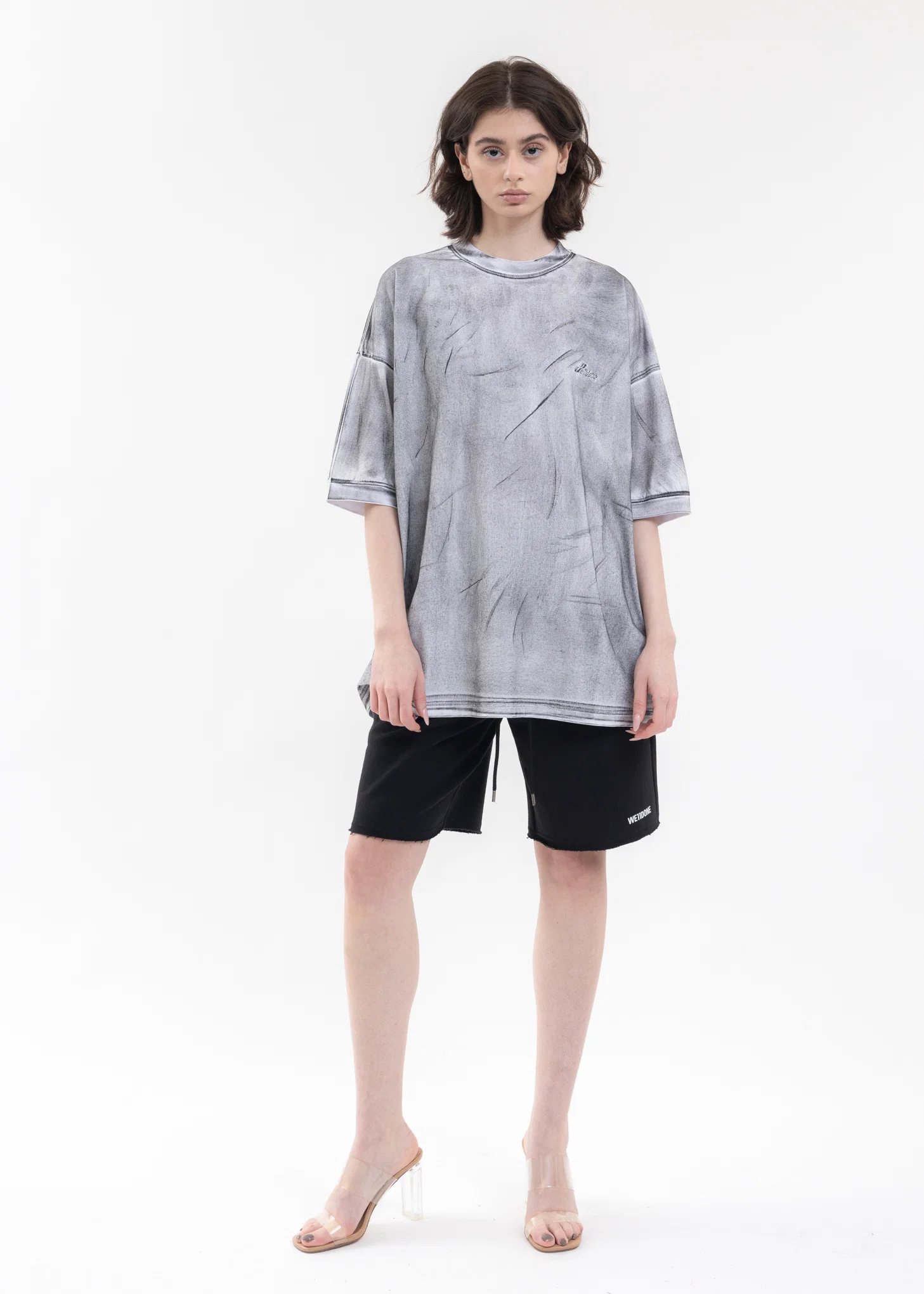 WHITE WD LOGO WASHED T-SHIRT - Image 6