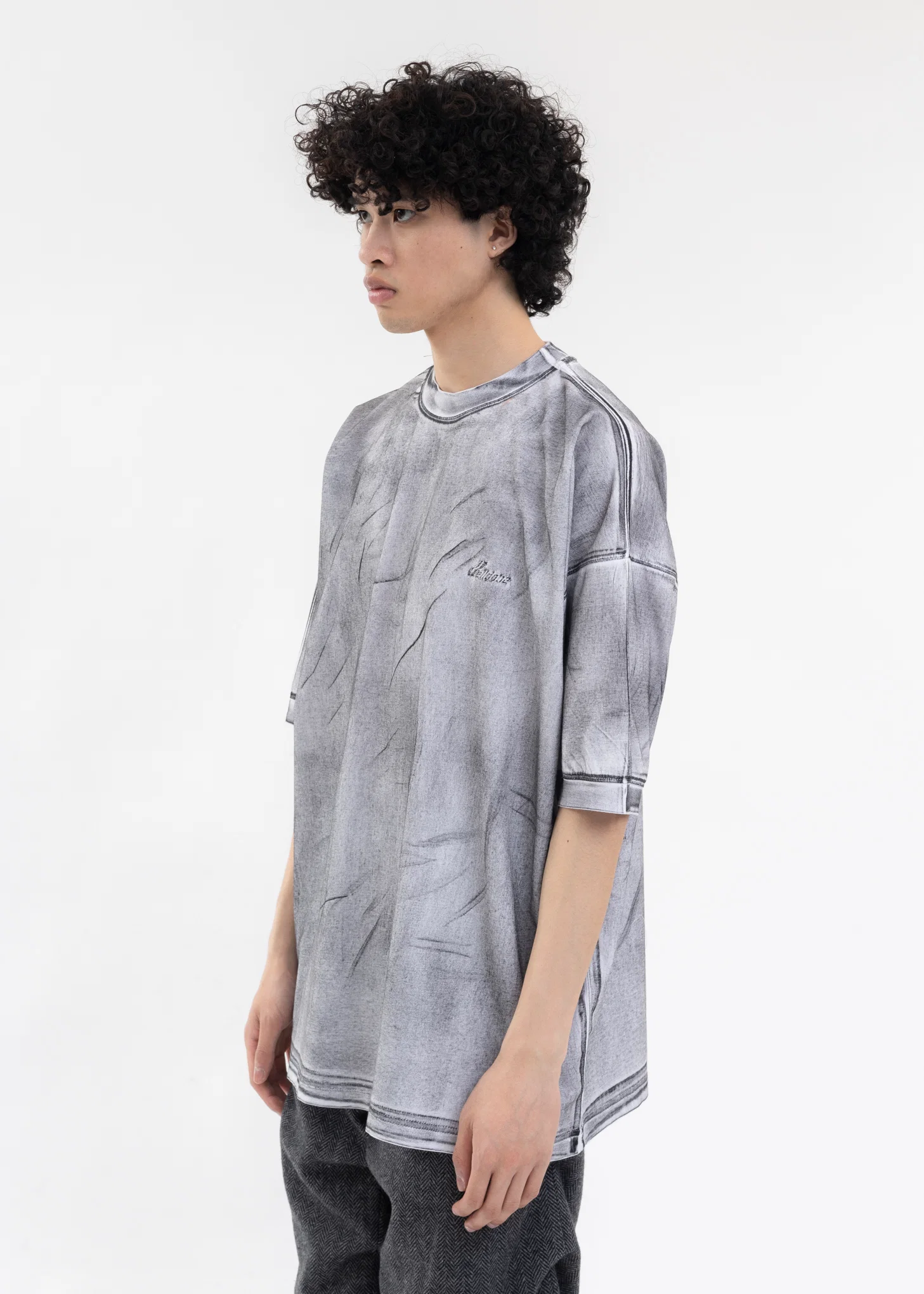 WHITE WD LOGO WASHED T-SHIRT - Image 3