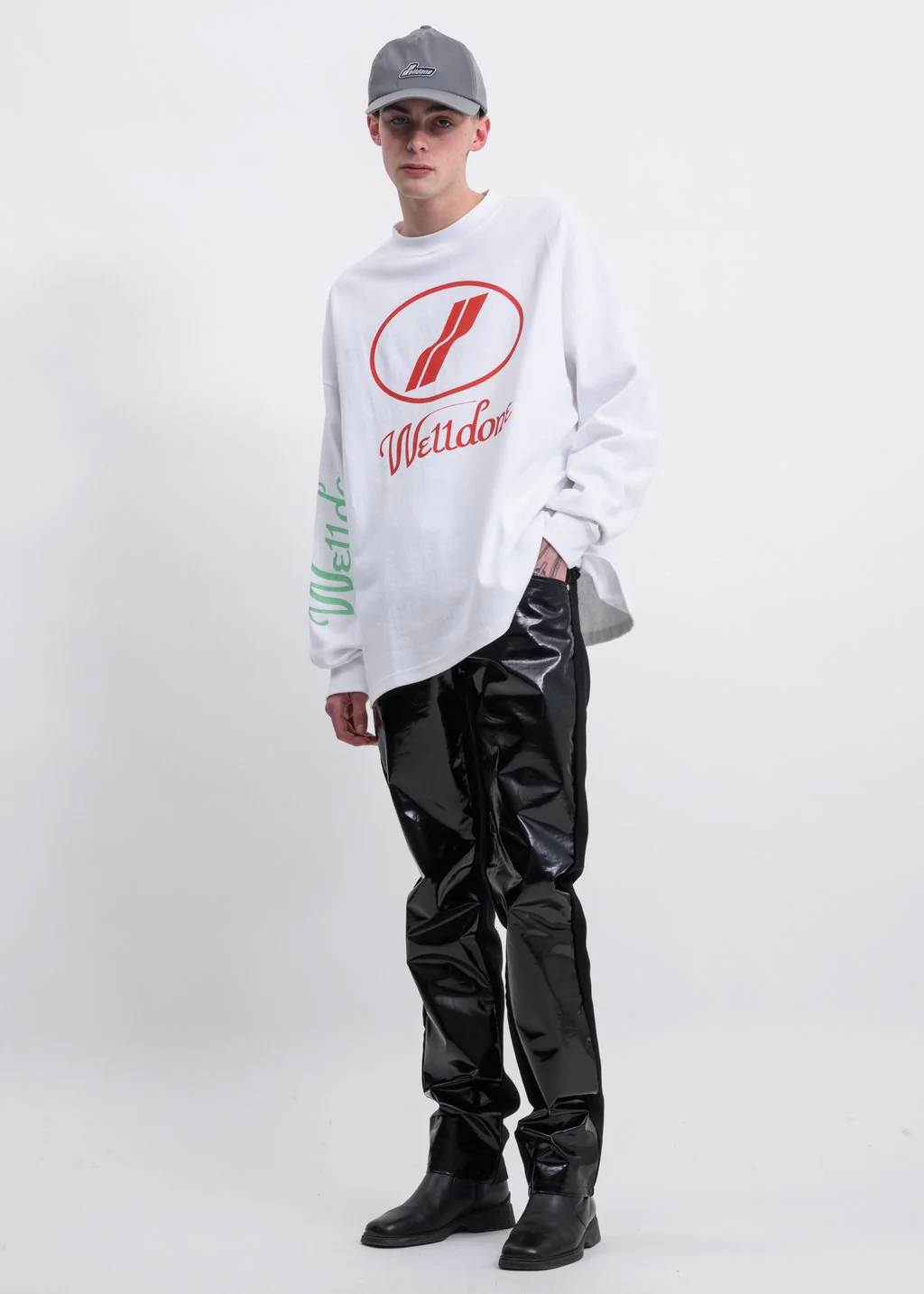 White WD Print Logo Long Sleeves - Image 5