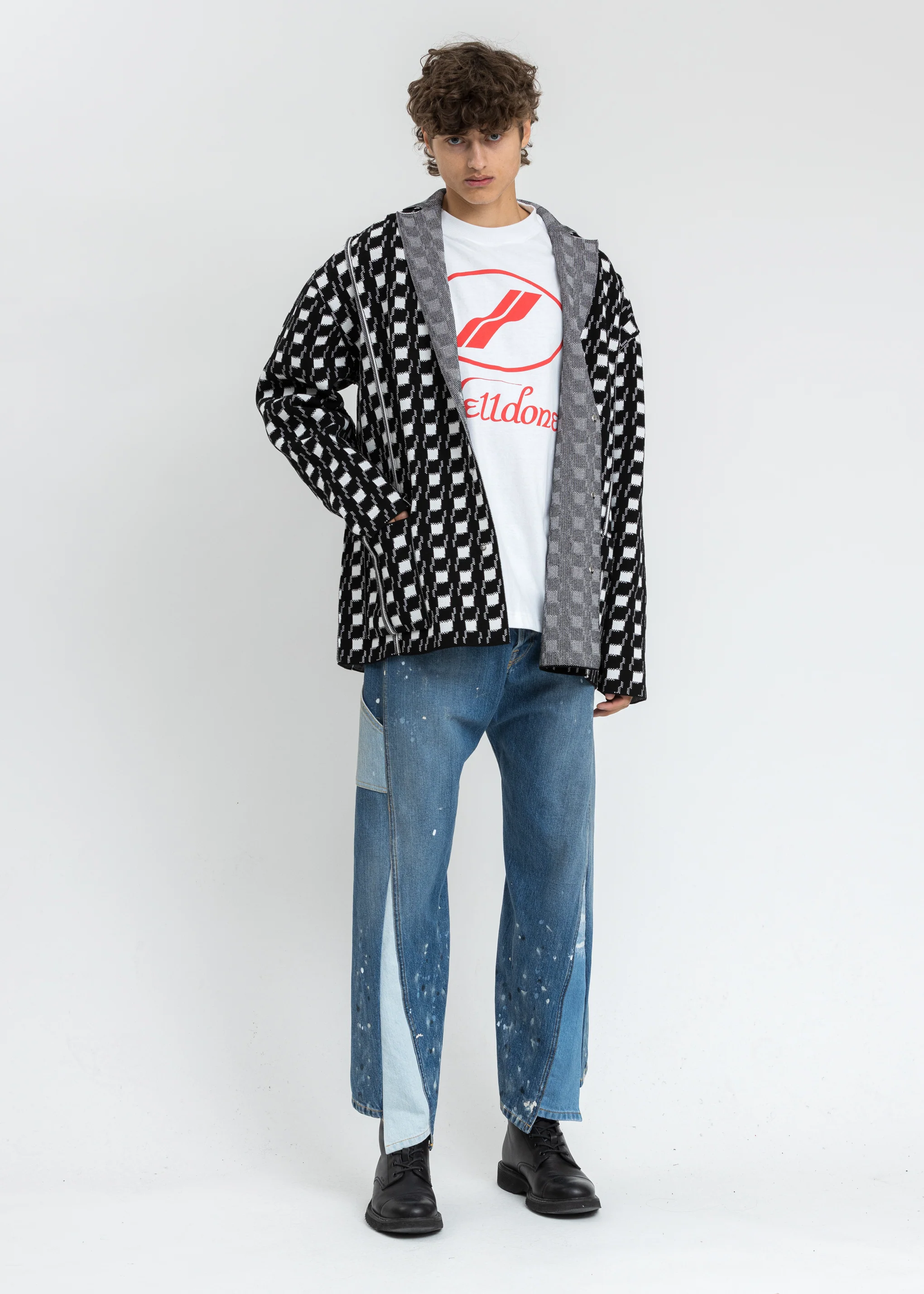 White WD Print Logo Long Sleeves - Image 6