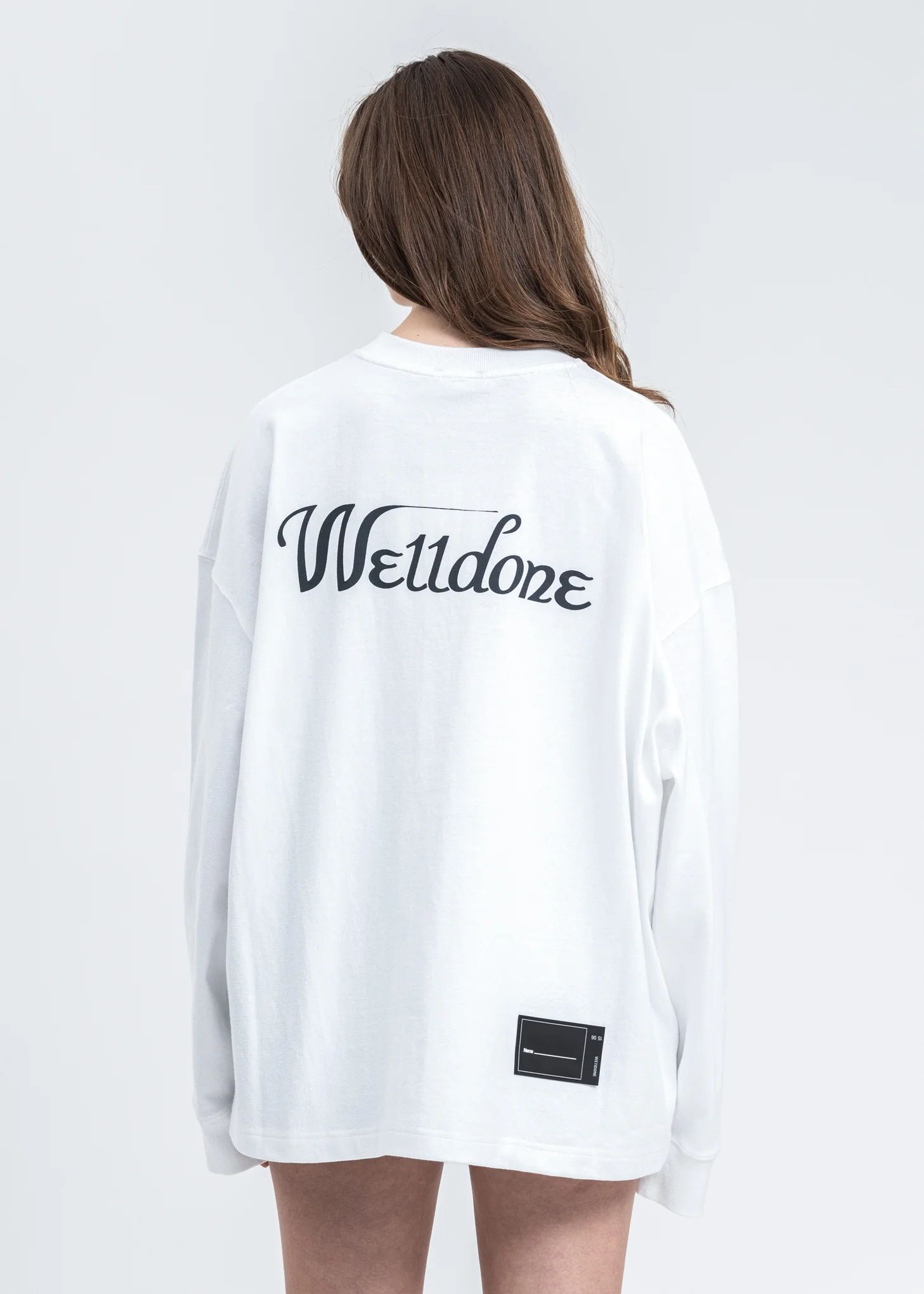 White WD Print Logo Long Sleeves - Image 5