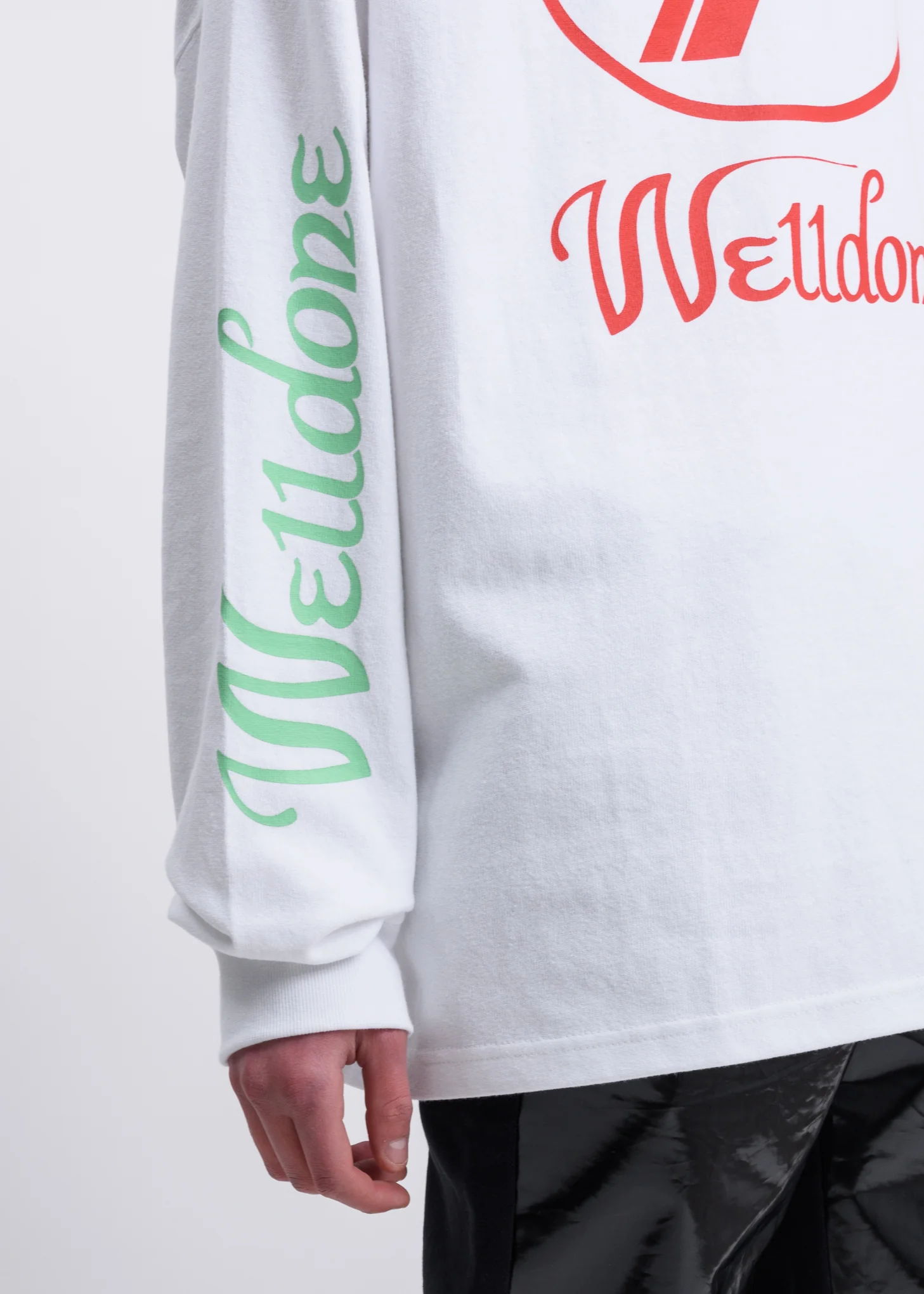 White WD Print Logo Long Sleeves - Image 4