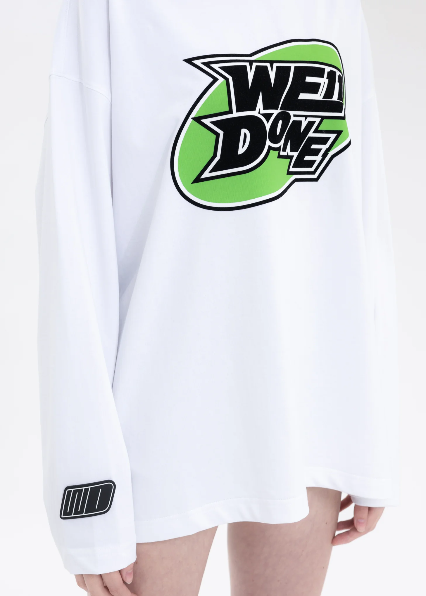 WHITE WE11DONE CIRCLE LOGO LONG-SLEEVED T-SHIRT - Image 2