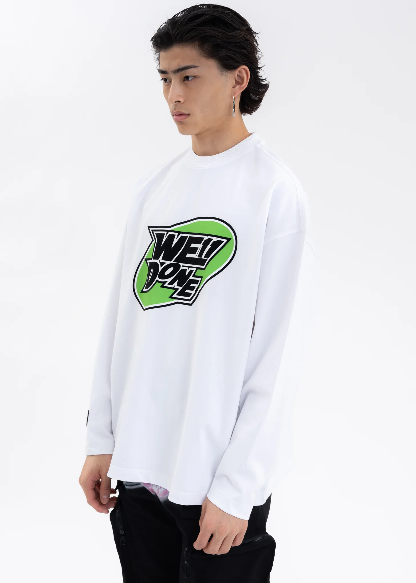 WHITE WE11DONE CIRCLE LOGO LONG-SLEEVED T-SHIRT - Image 2