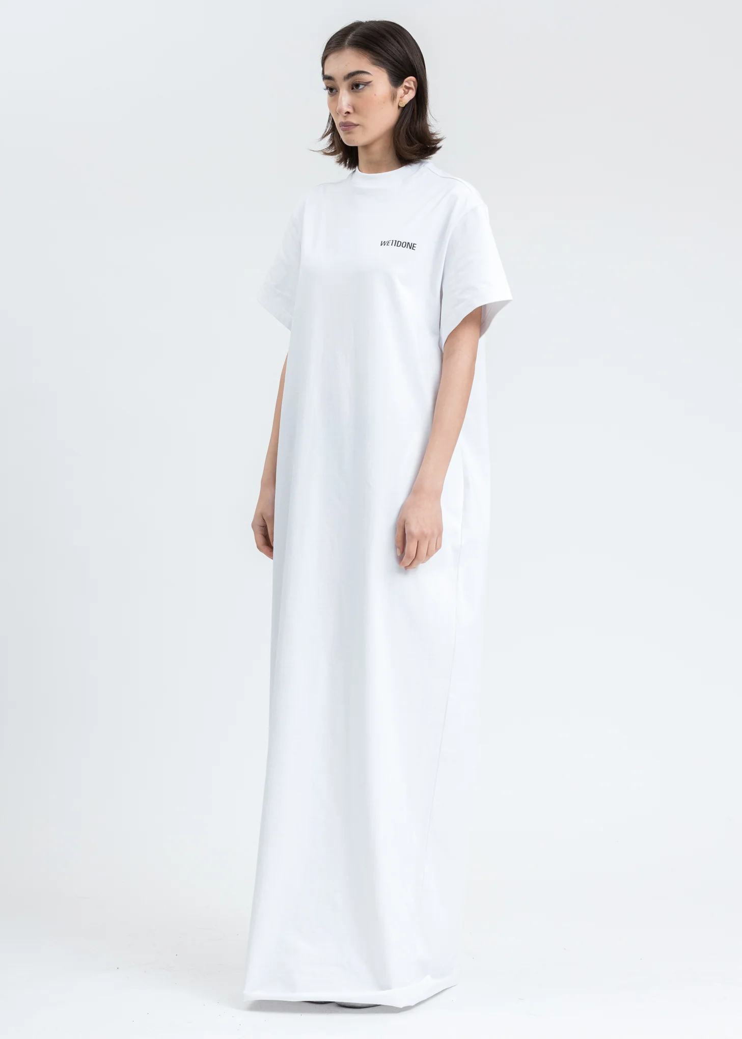 White We11done Logo Print Long T-Shirt - Image 3