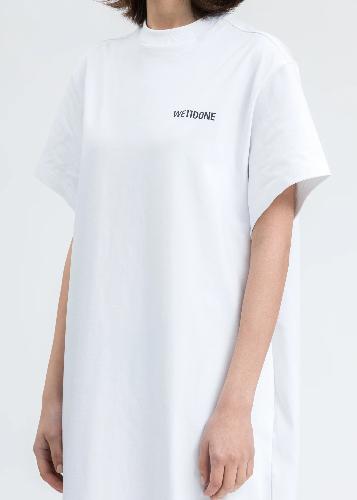 White We11done Logo Print Long T-Shirt - Image 4