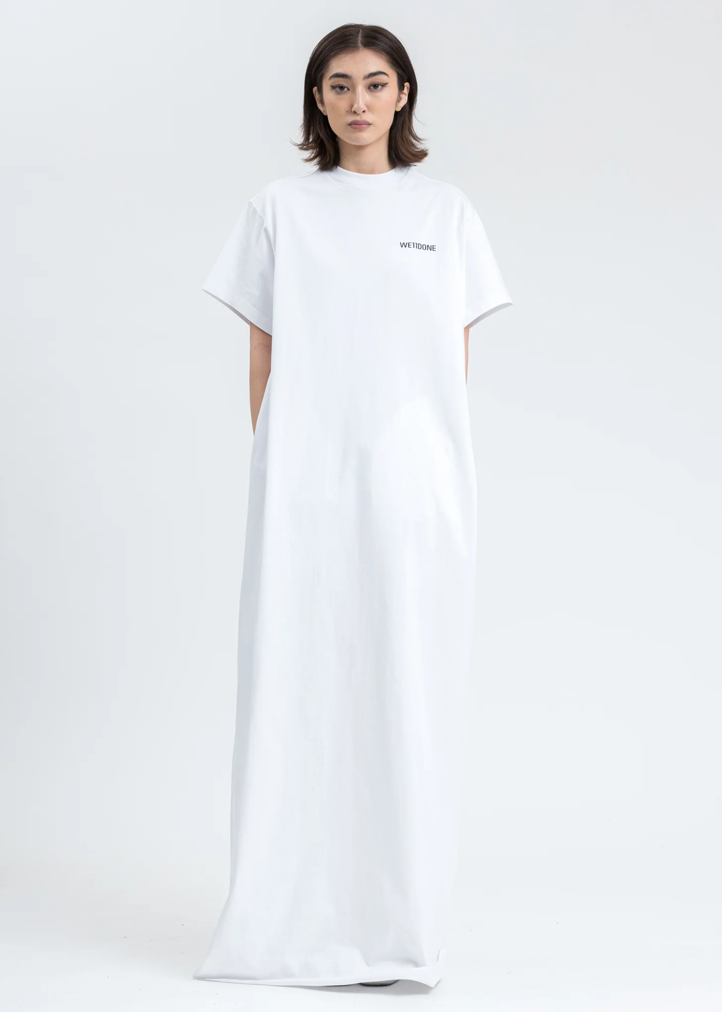 White We11done Logo Print Long T-Shirt - Image 7