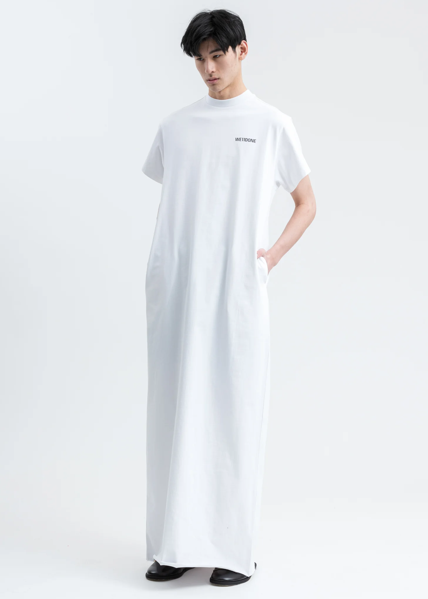 White We11done Logo Print Long T-Shirt - Image 6