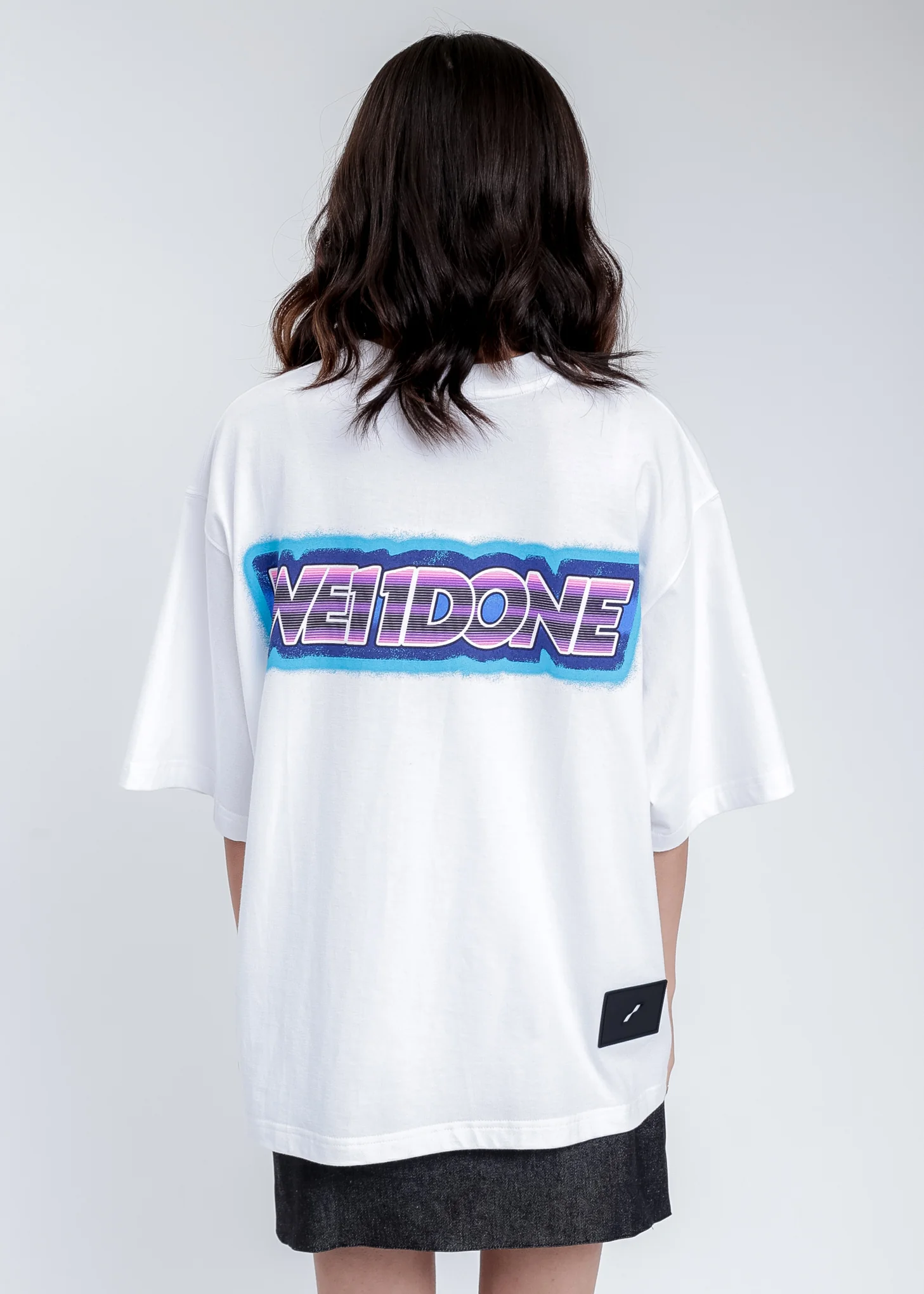 White WE11DONE Mini Logo Patch T-Shirt - Image 2